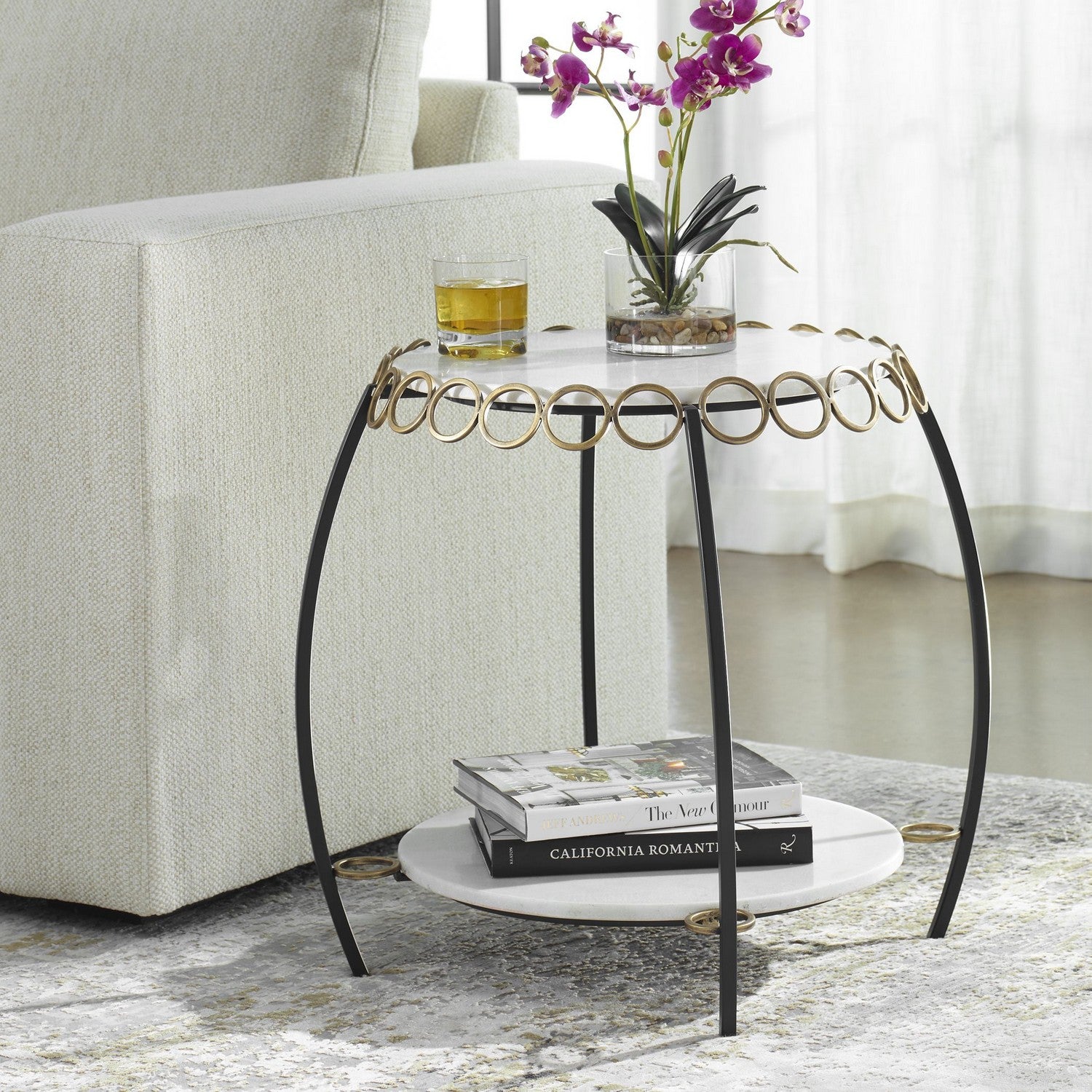 Uttermost - 22974 - Side Table - Chainlink - Antiqued Gold