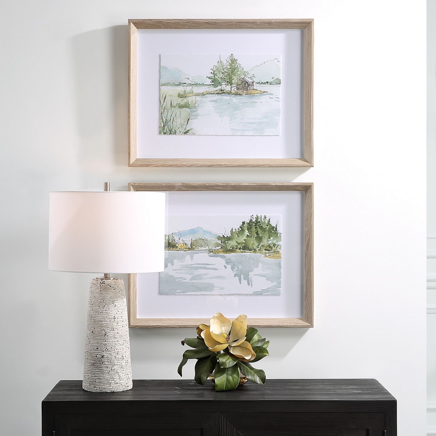 Uttermost - 32288 - Framed Prints, Set/2 - Serene - Gray Washed Pine