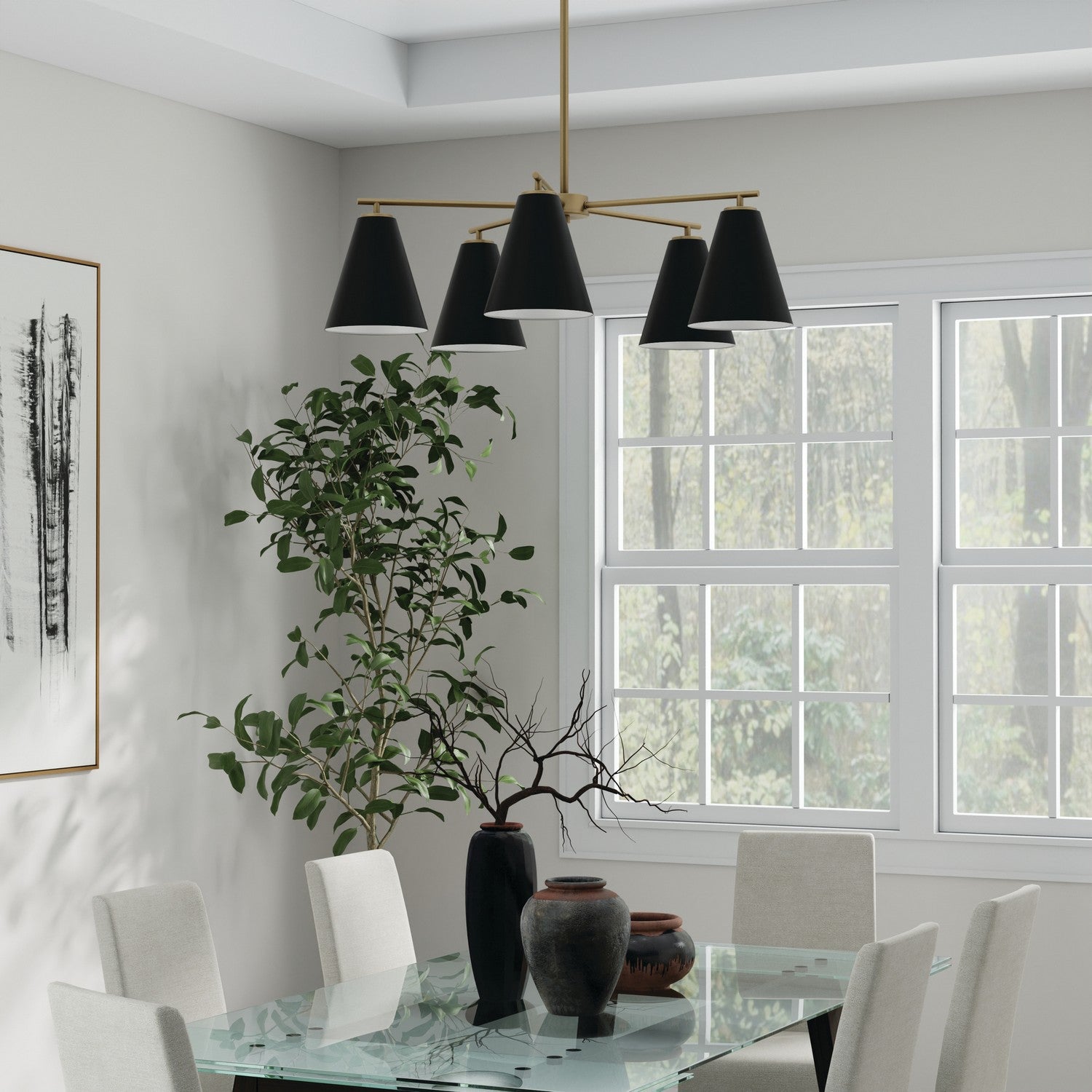 Capital Lighting - AA1040RK - Five Light Chandelier - Charlie - Matte Brass and Black