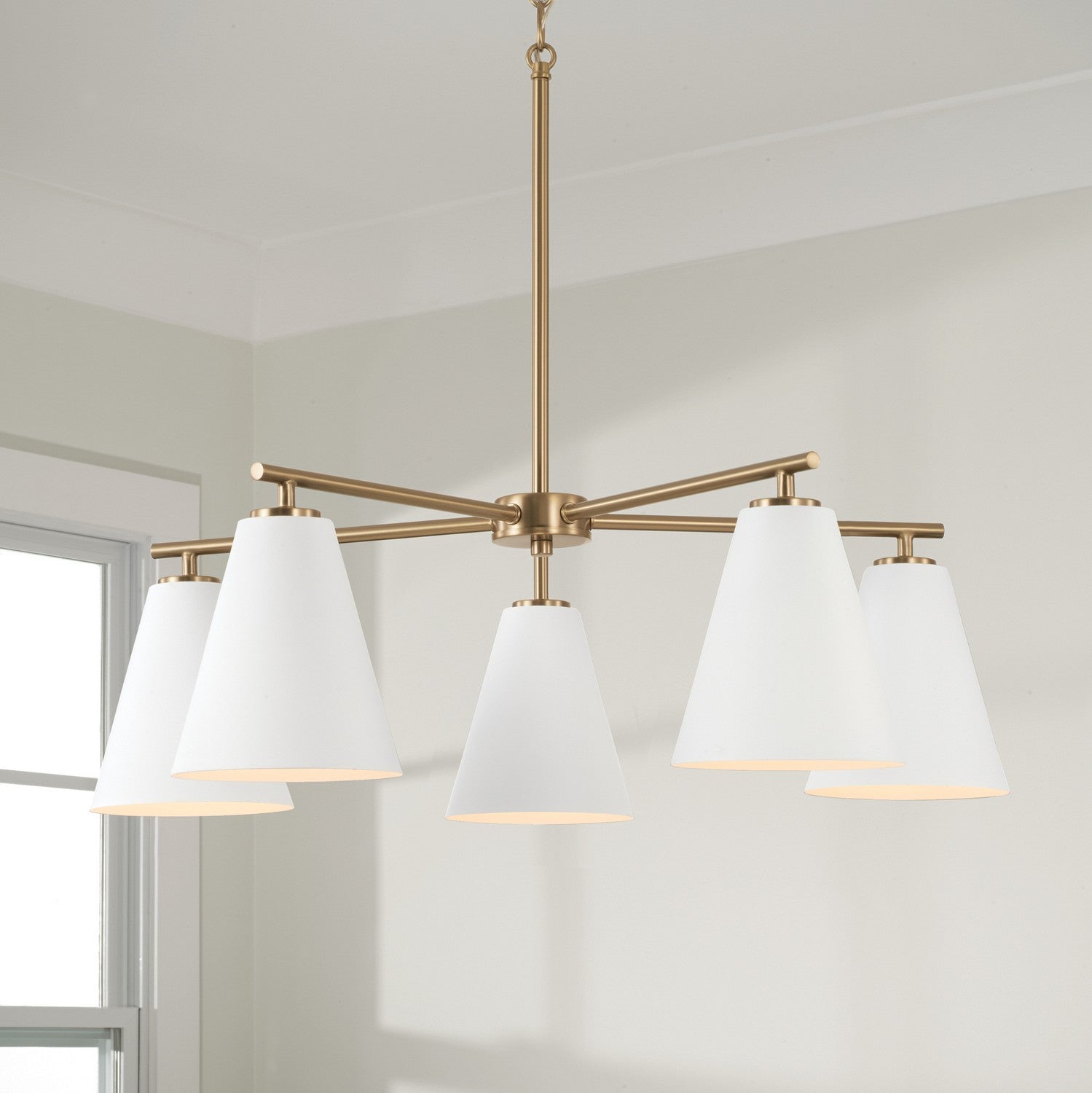 Capital Lighting - AA1040RE - Five Light Chandelier - Charlie - Matte Brass and White