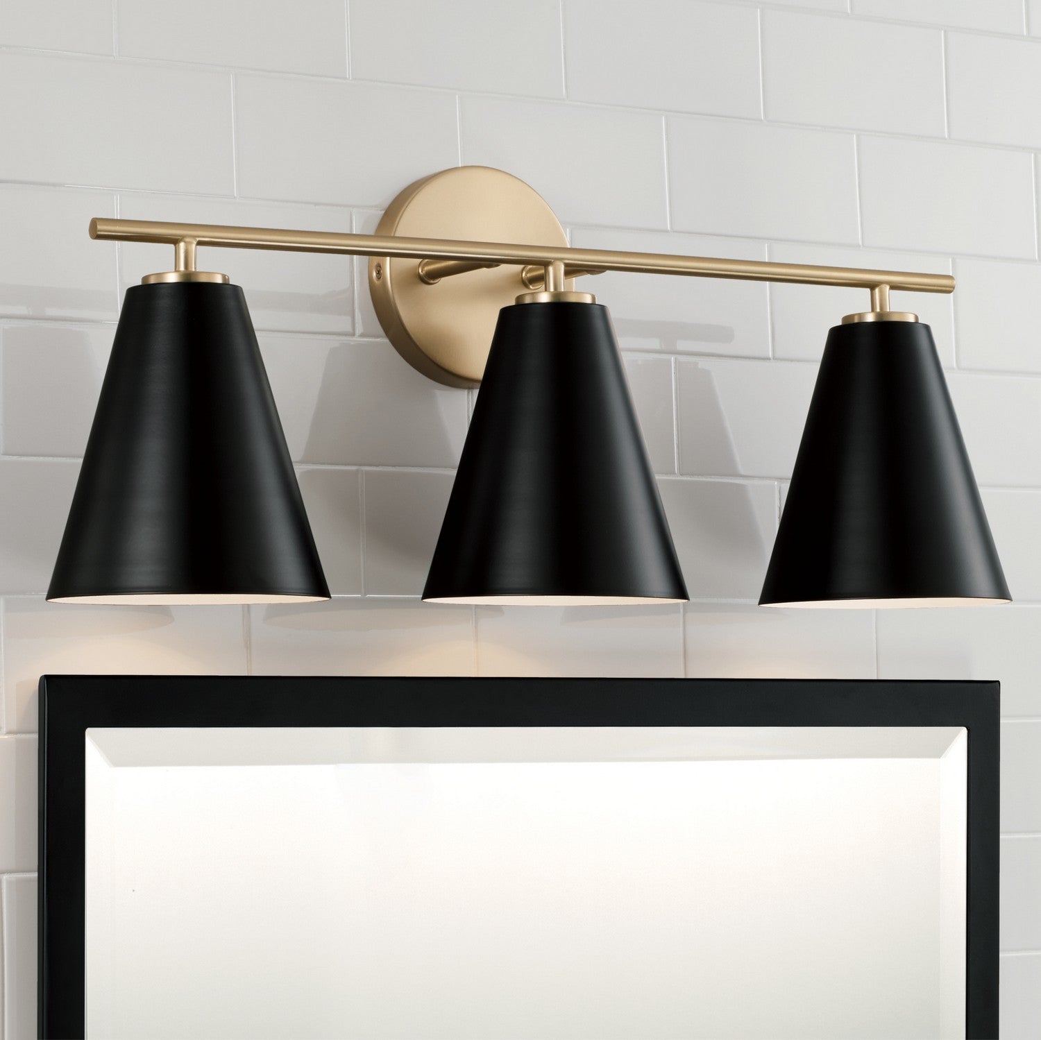 Capital Lighting - AA1039RK - Three Light Vanity - Charlie - Matte Brass and Black