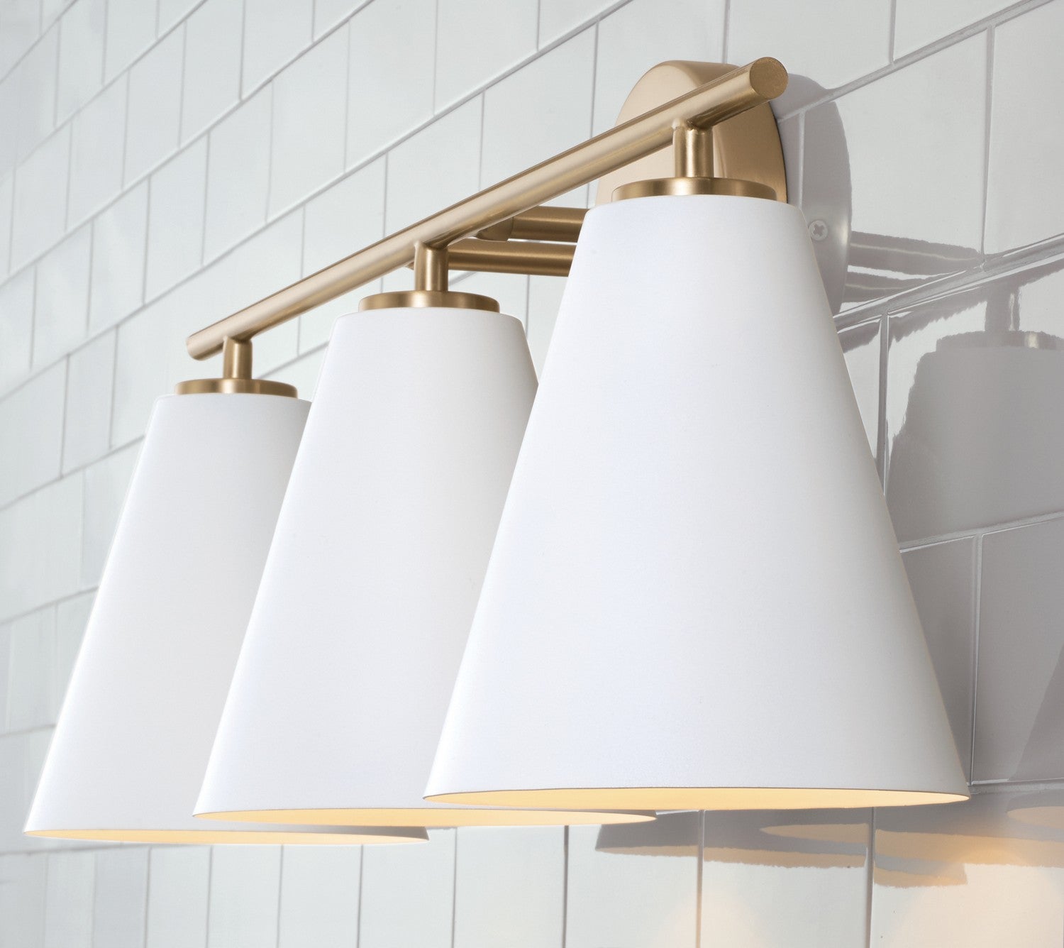 Capital Lighting - AA1039RE - Three Light Vanity - Charlie - Matte Brass and White