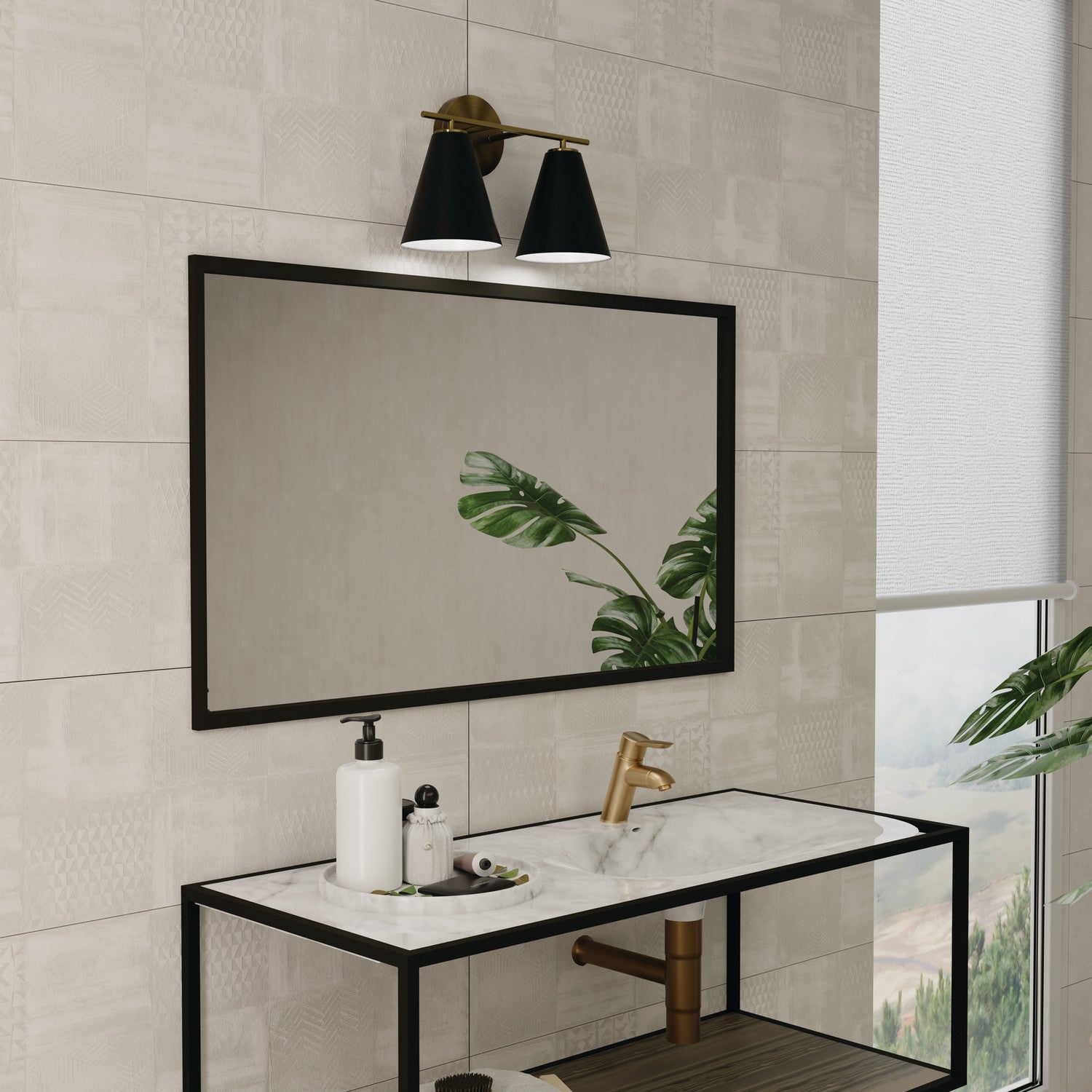 Capital Lighting - AA1038RK - Two Light Vanity - Charlie - Matte Brass and Black