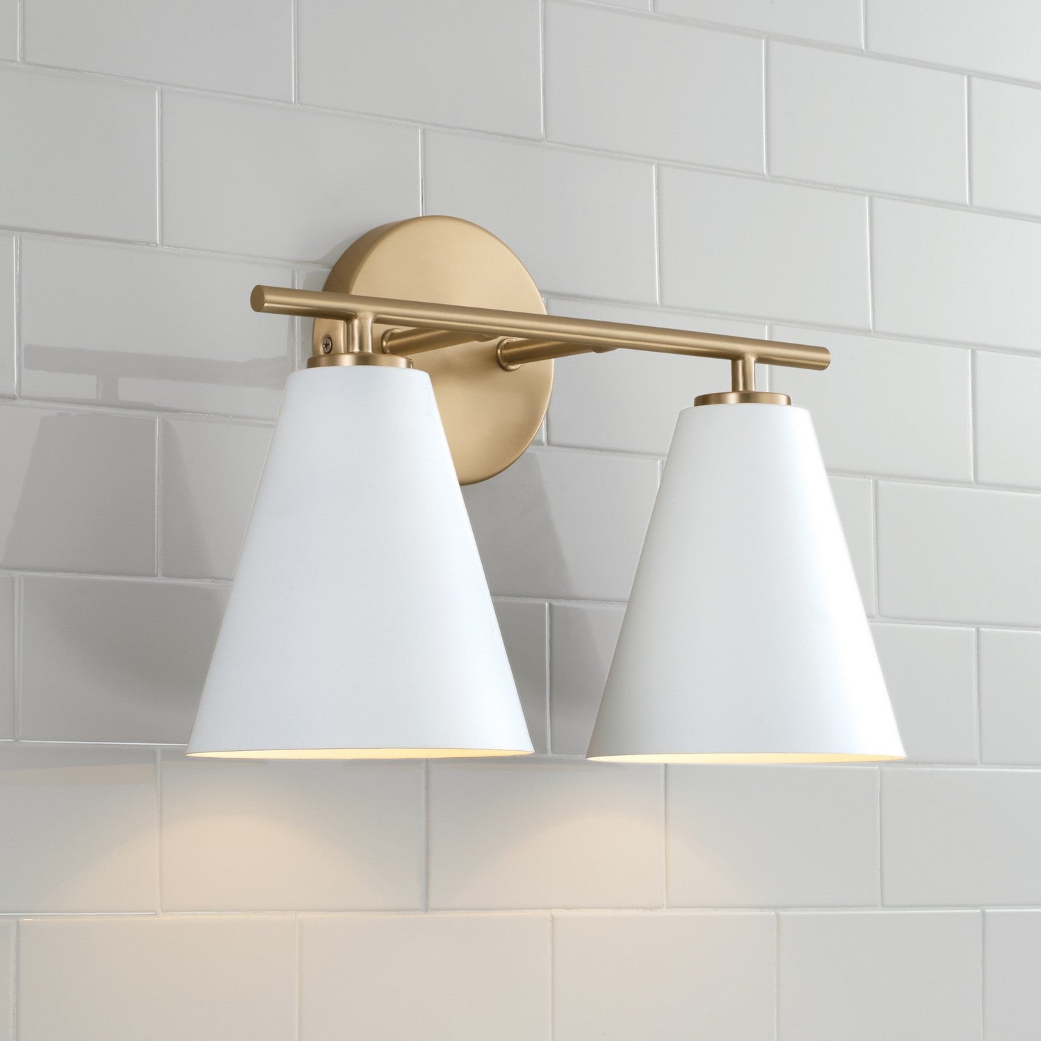 Capital Lighting - AA1038RE - Two Light Vanity - Charlie - Matte Brass and White