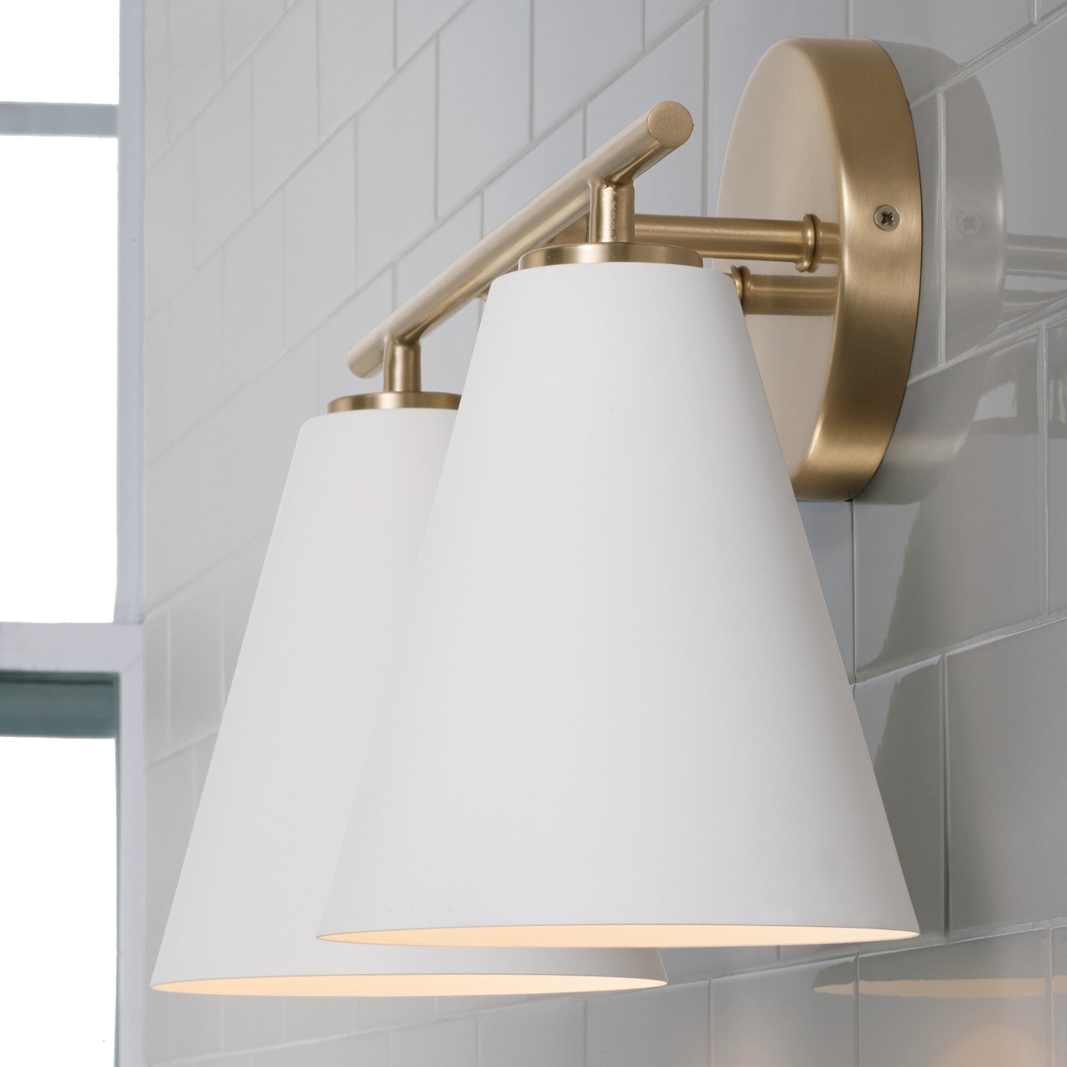 Capital Lighting - AA1038RE - Two Light Vanity - Charlie - Matte Brass and White