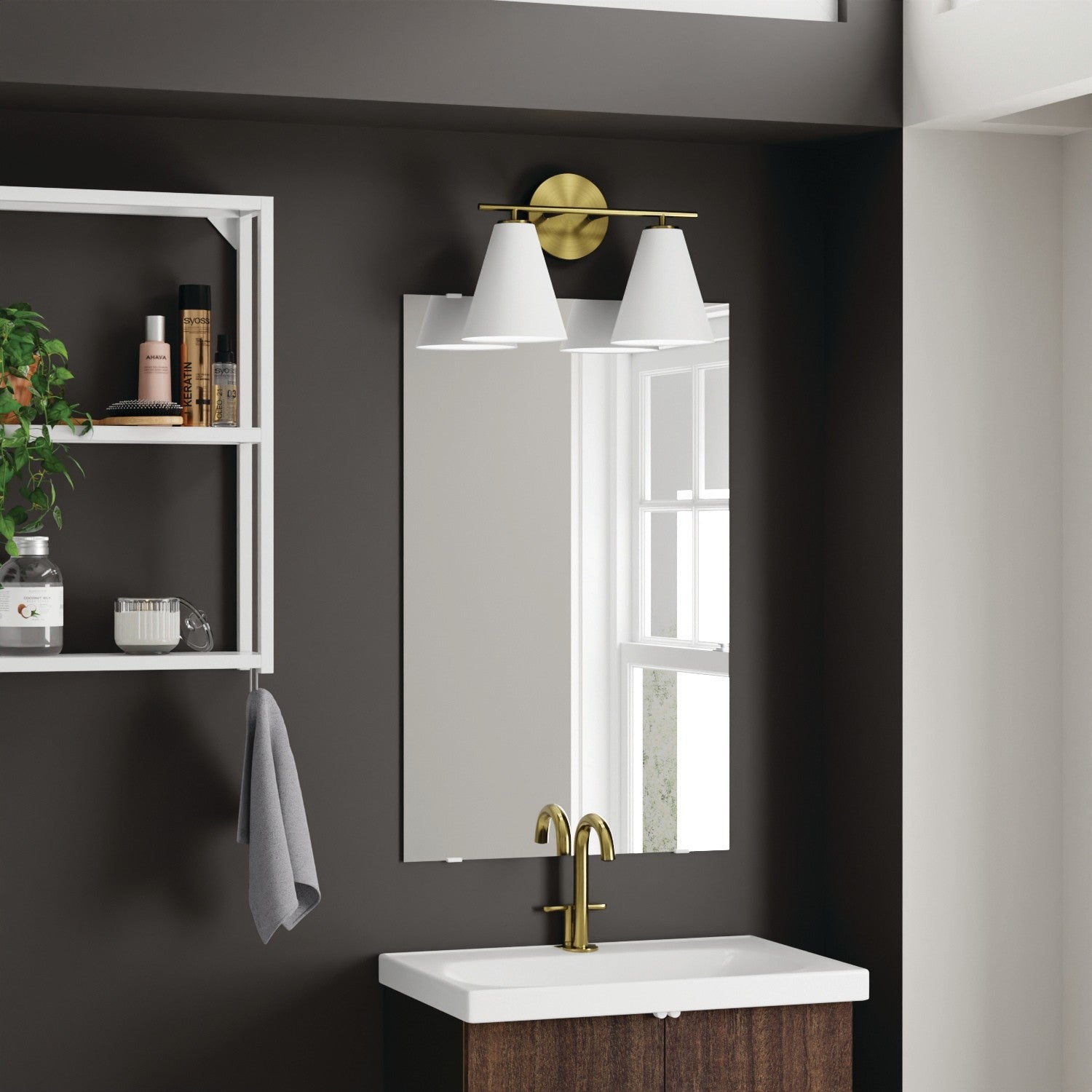 Capital Lighting - AA1038RE - Two Light Vanity - Charlie - Matte Brass and White
