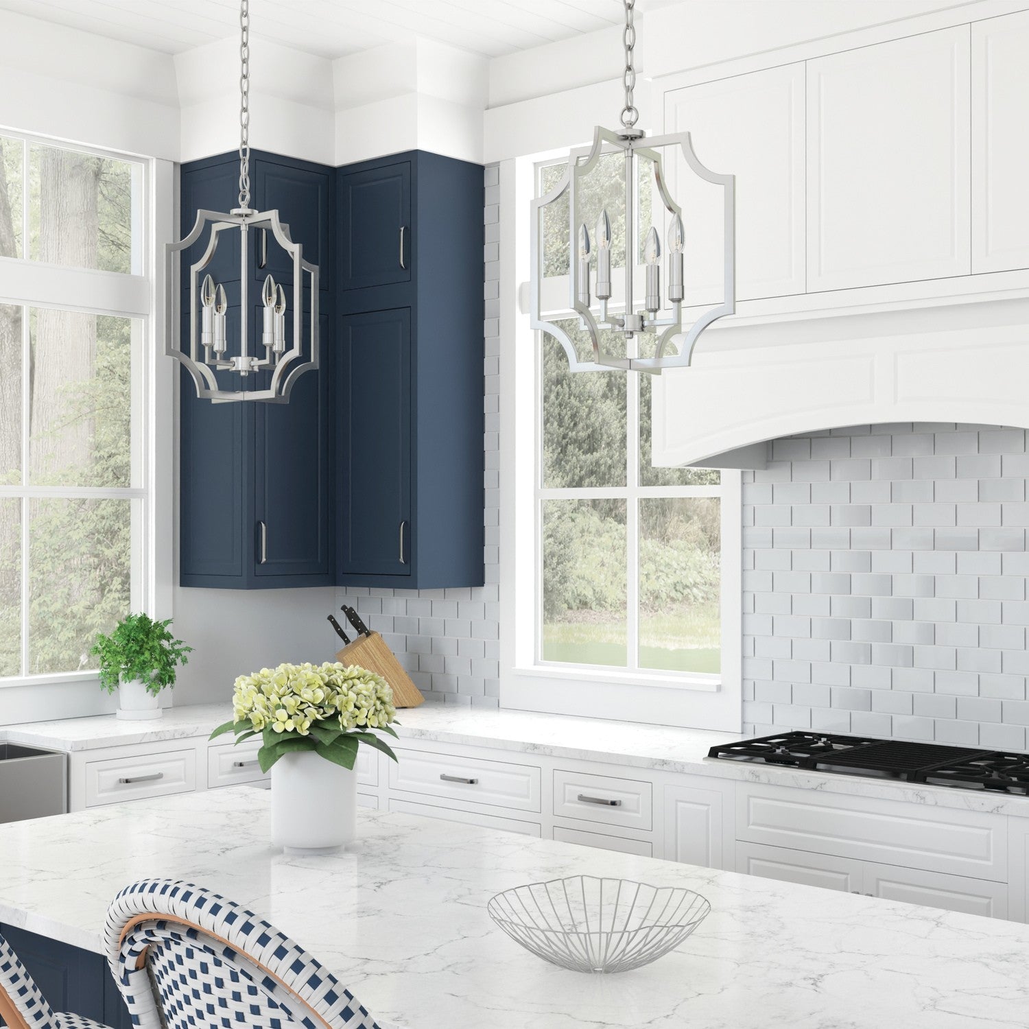 Capital Lighting - AA1037BN - Four Light Foyer Pendant - Courtney - Brushed Nickel