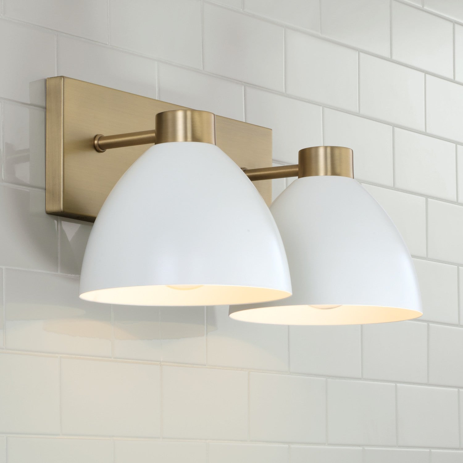 Capital Lighting - 152021AW - Two Light Vanity - Ross - Aged Brass and White