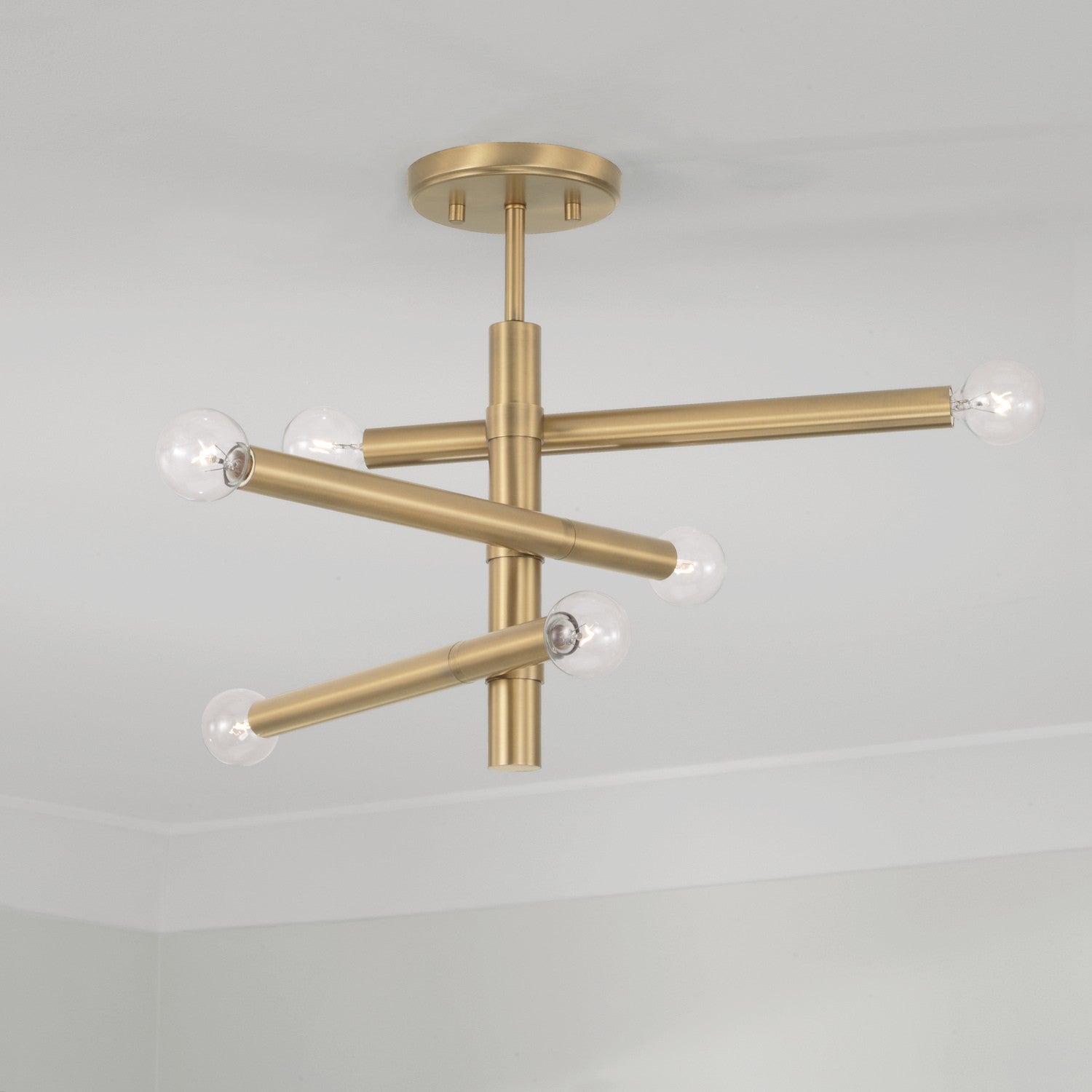 Capital Lighting - 251261AD - Six Light Semi Flush Mount - Zane - Aged Brass
