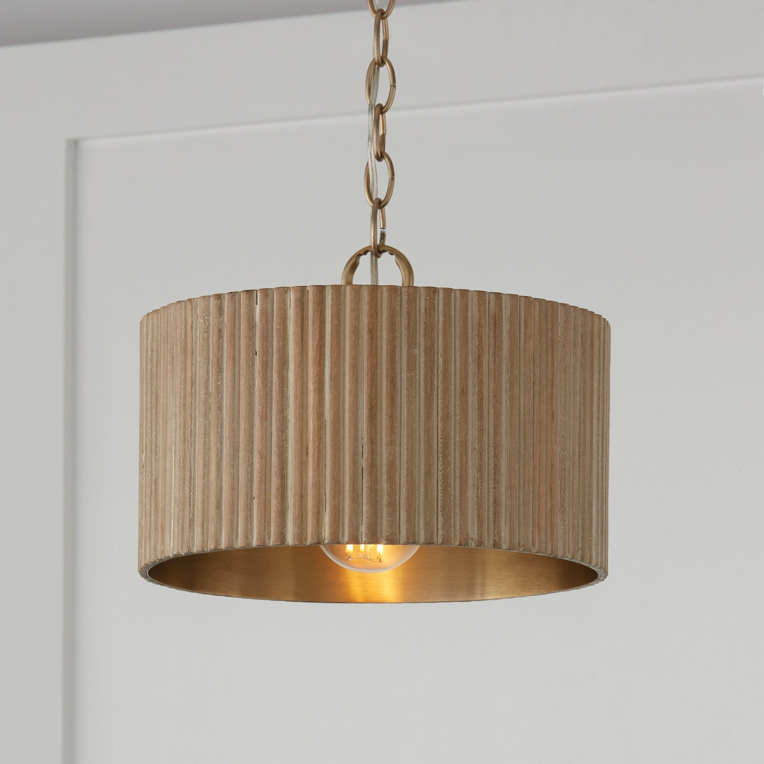 Capital Lighting - 250711WS - One Light Semi Flush Mount - Donovan - White Wash and Matte Brass
