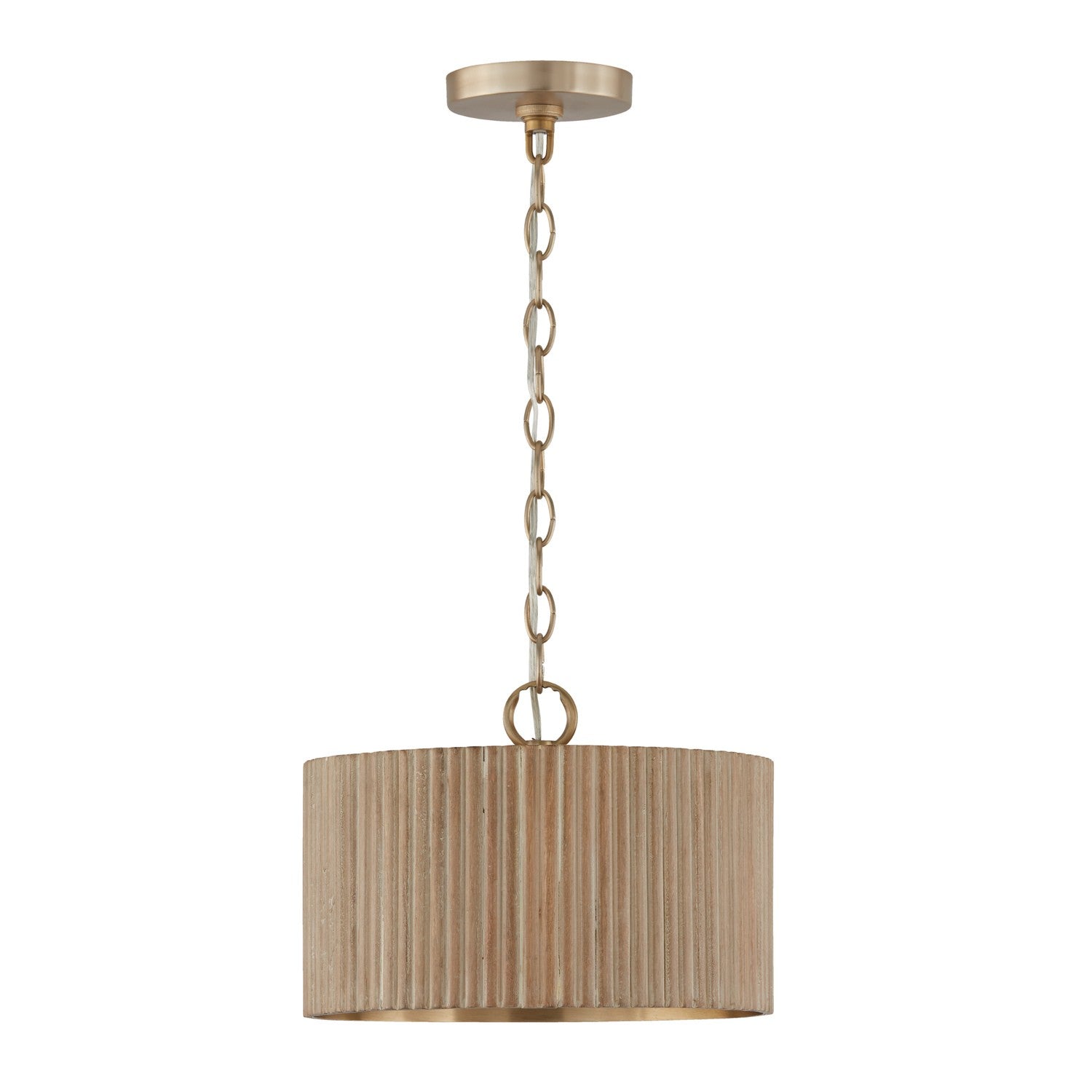 Capital Lighting - 250711WS - One Light Semi Flush Mount - Donovan - White Wash and Matte Brass