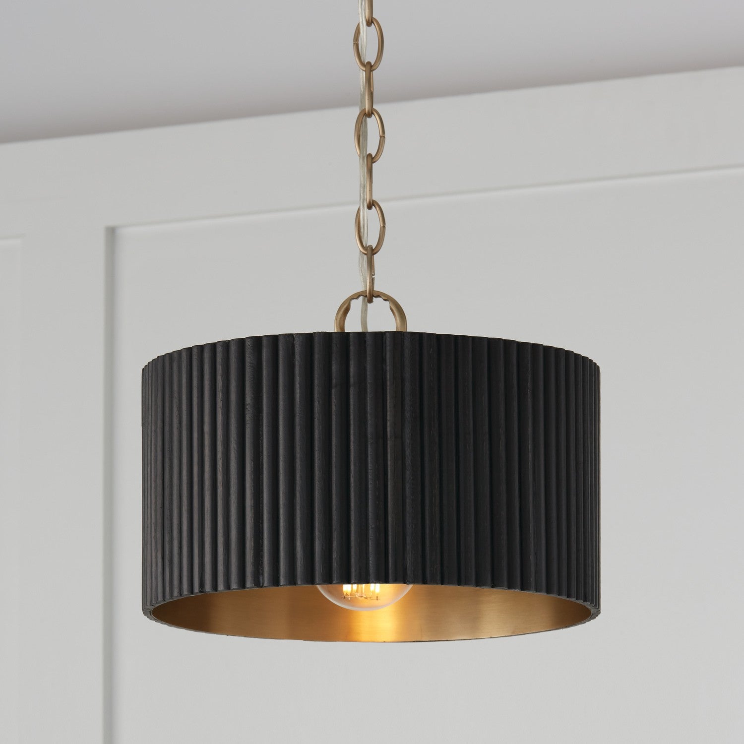 Capital Lighting - 250711KR - One Light Semi Flush Mount - Donovan - Black Stain and Matte Brass