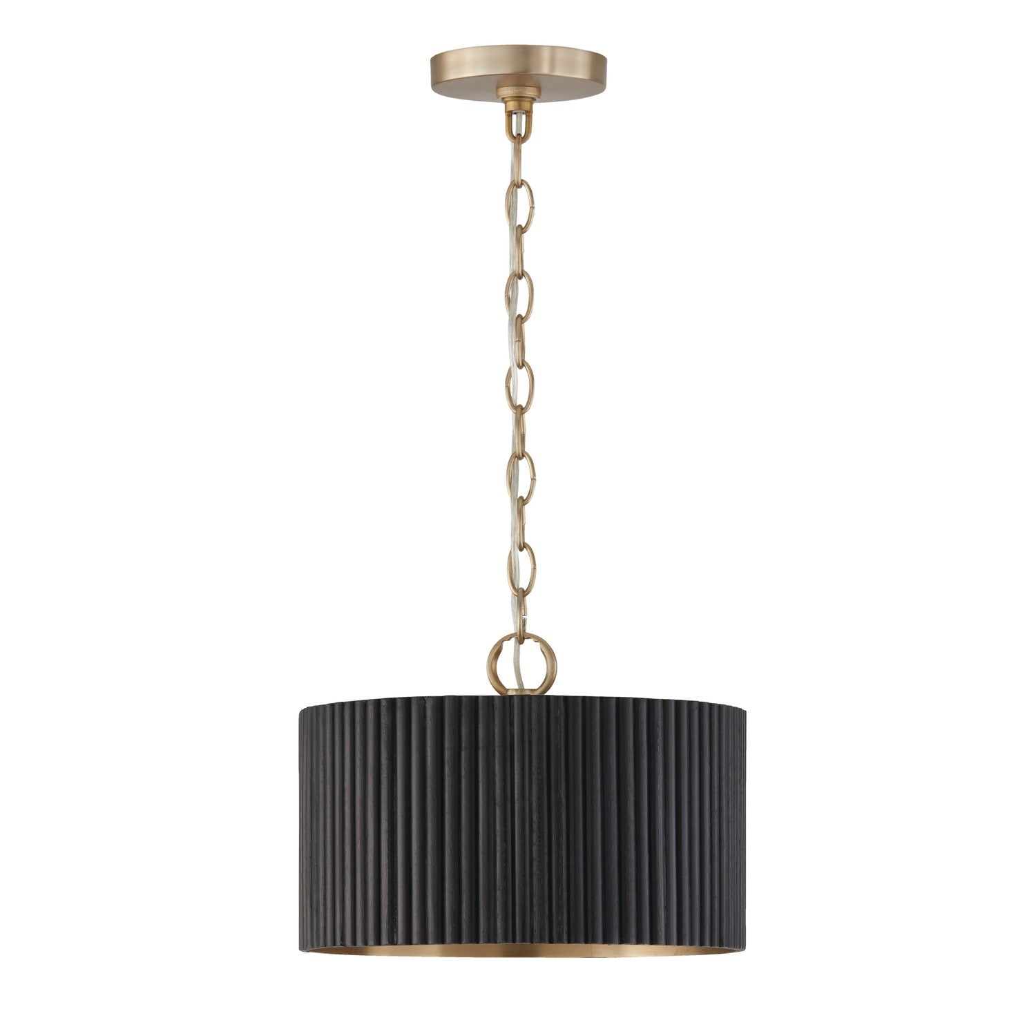 Capital Lighting - 250711KR - One Light Semi Flush Mount - Donovan - Black Stain and Matte Brass