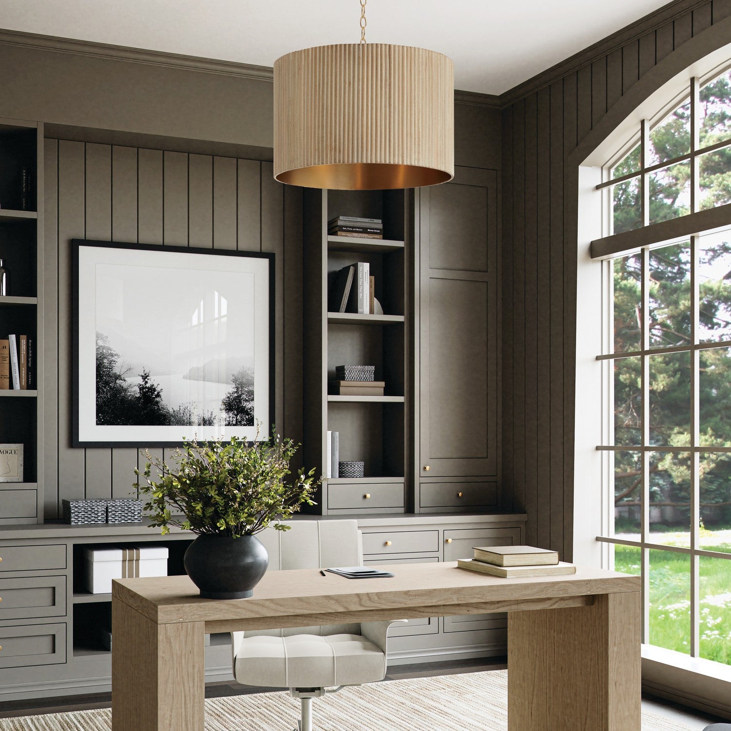 Capital Lighting - 350741WS - Three Light Pendant - Donovan - White Wash and Matte Brass