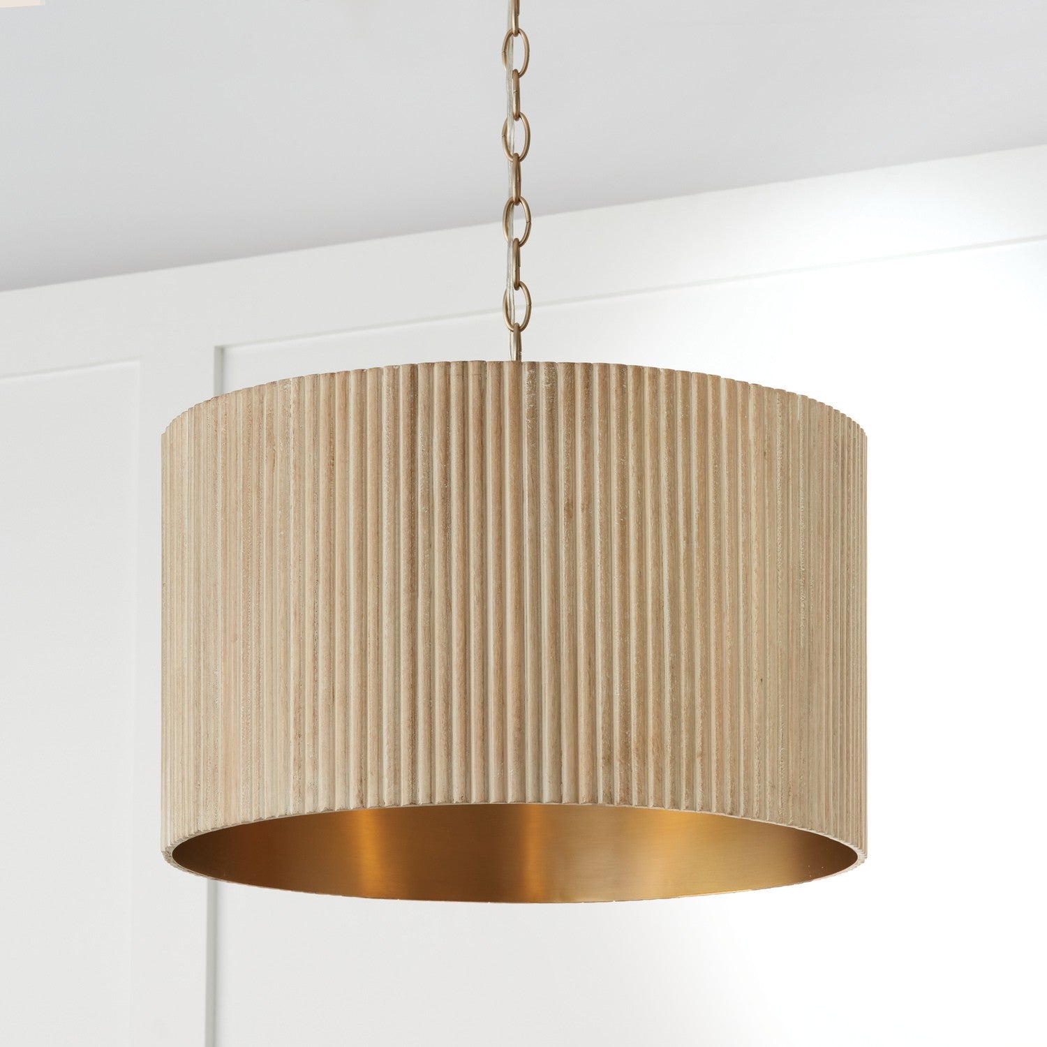 Capital Lighting - 350741WS - Three Light Pendant - Donovan - White Wash and Matte Brass