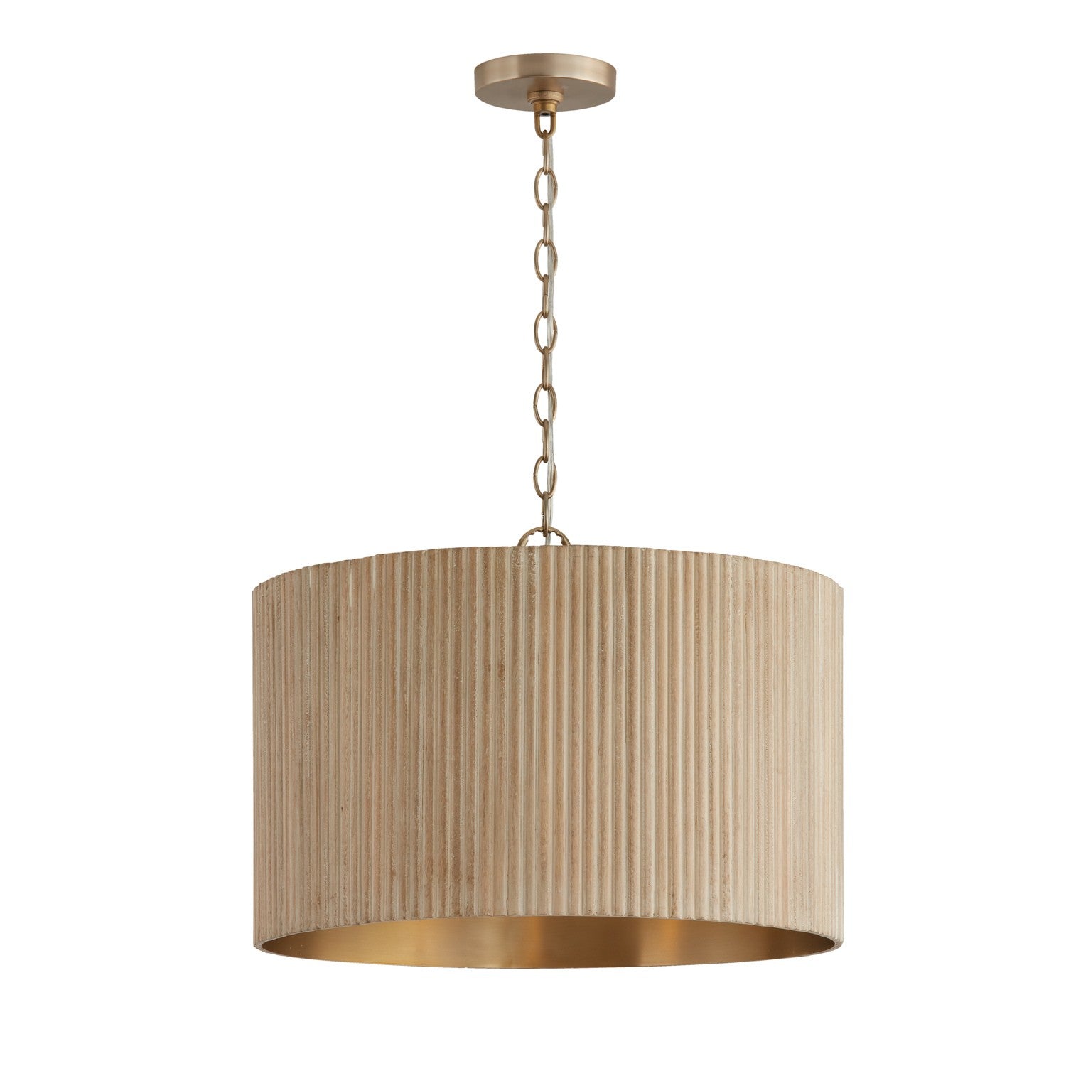 Capital Lighting - 350741WS - Three Light Pendant - Donovan - White Wash and Matte Brass