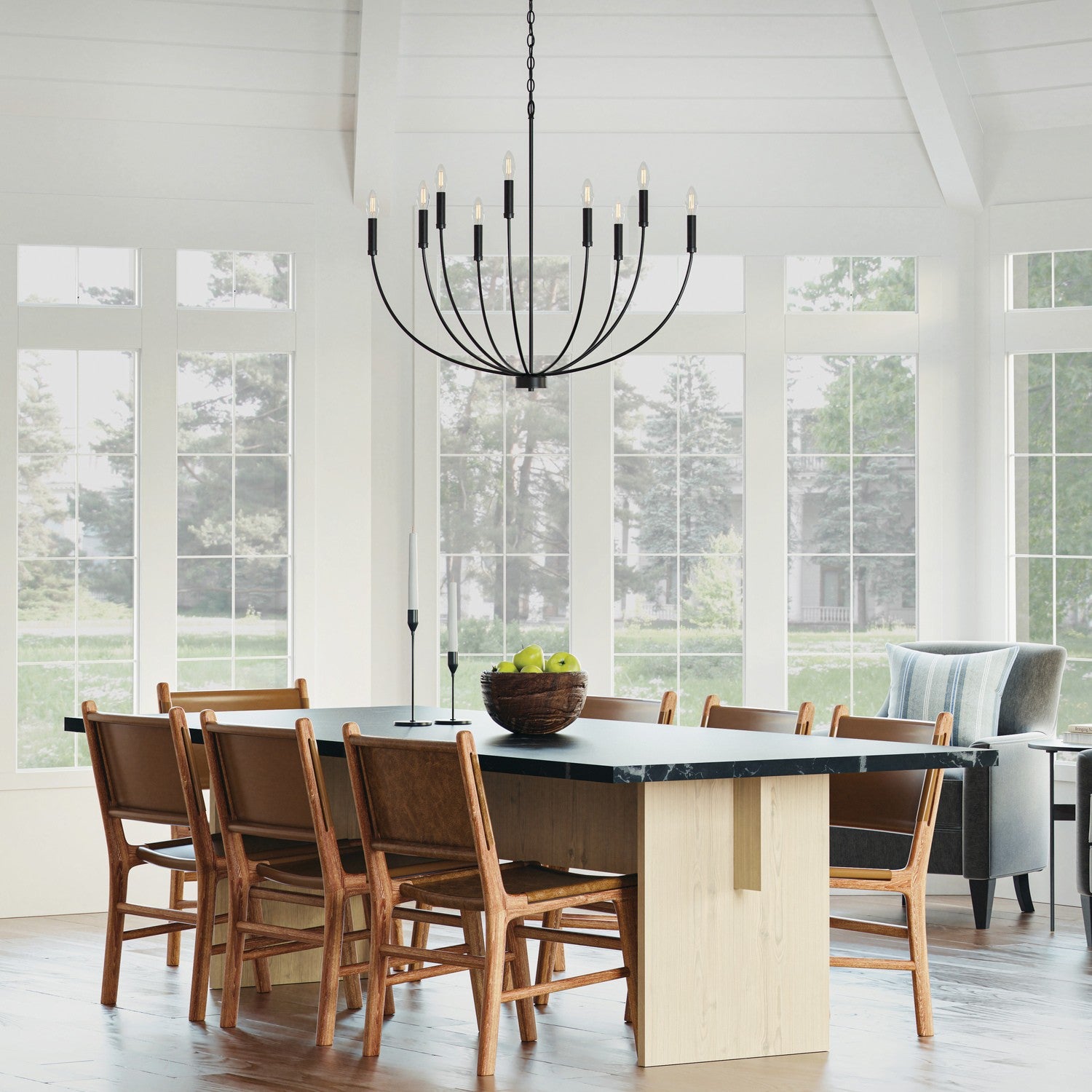 Capital Lighting - 452191MB - Nine Light Chandelier - Ansley - Matte Black