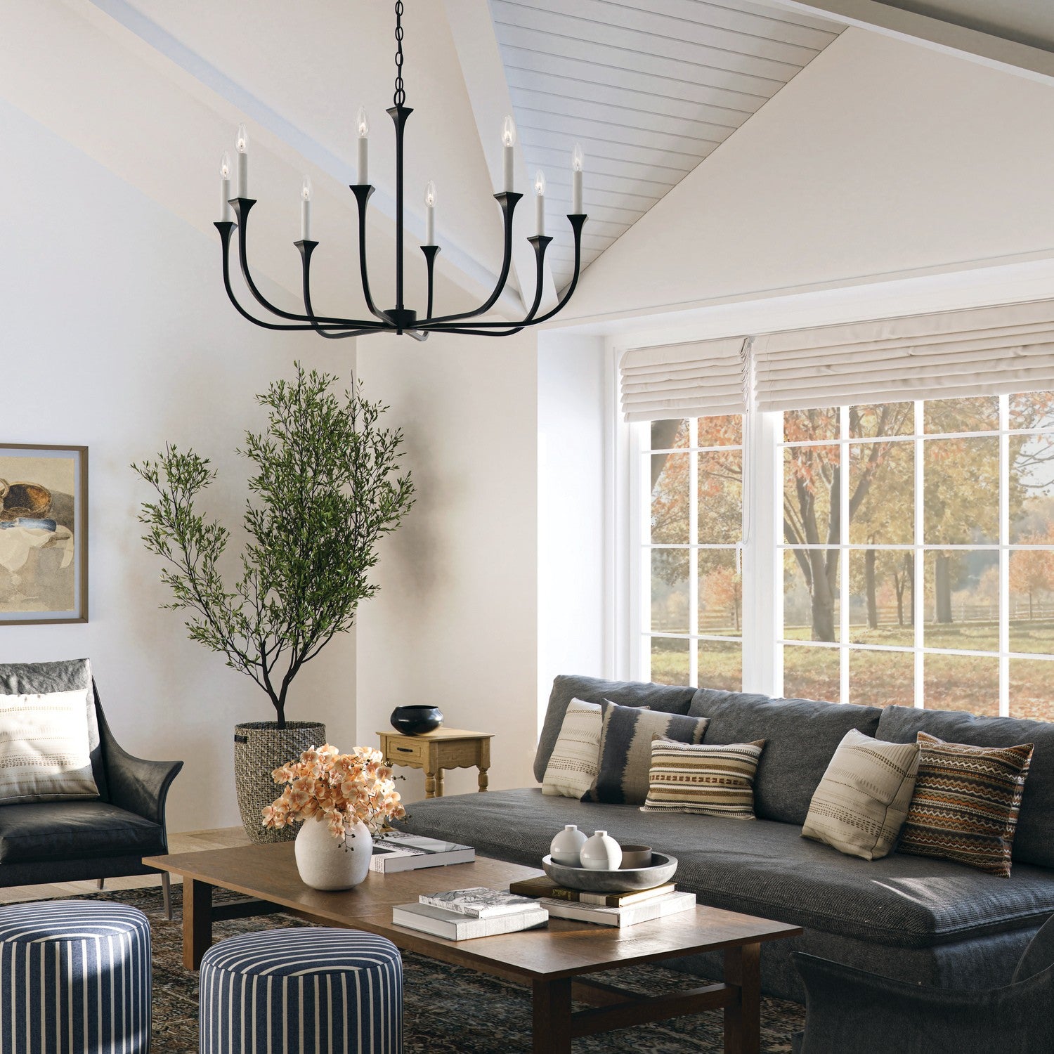 Capital Lighting - 452381BI - Eight Light Chandelier - Decklan - Black Iron