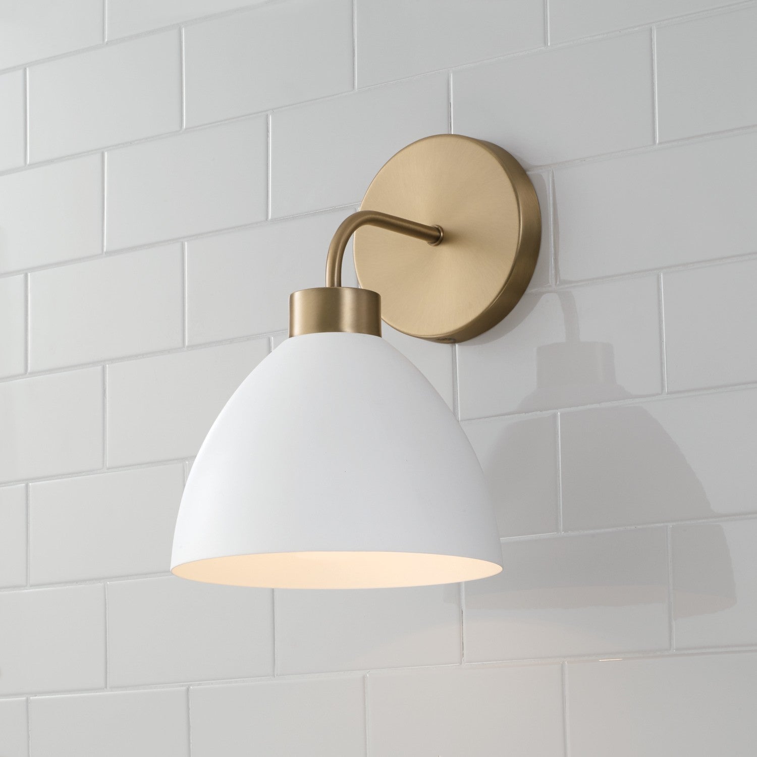 Capital Lighting - 652011AW - One Light Wall Sconce - Ross - Aged Brass and White