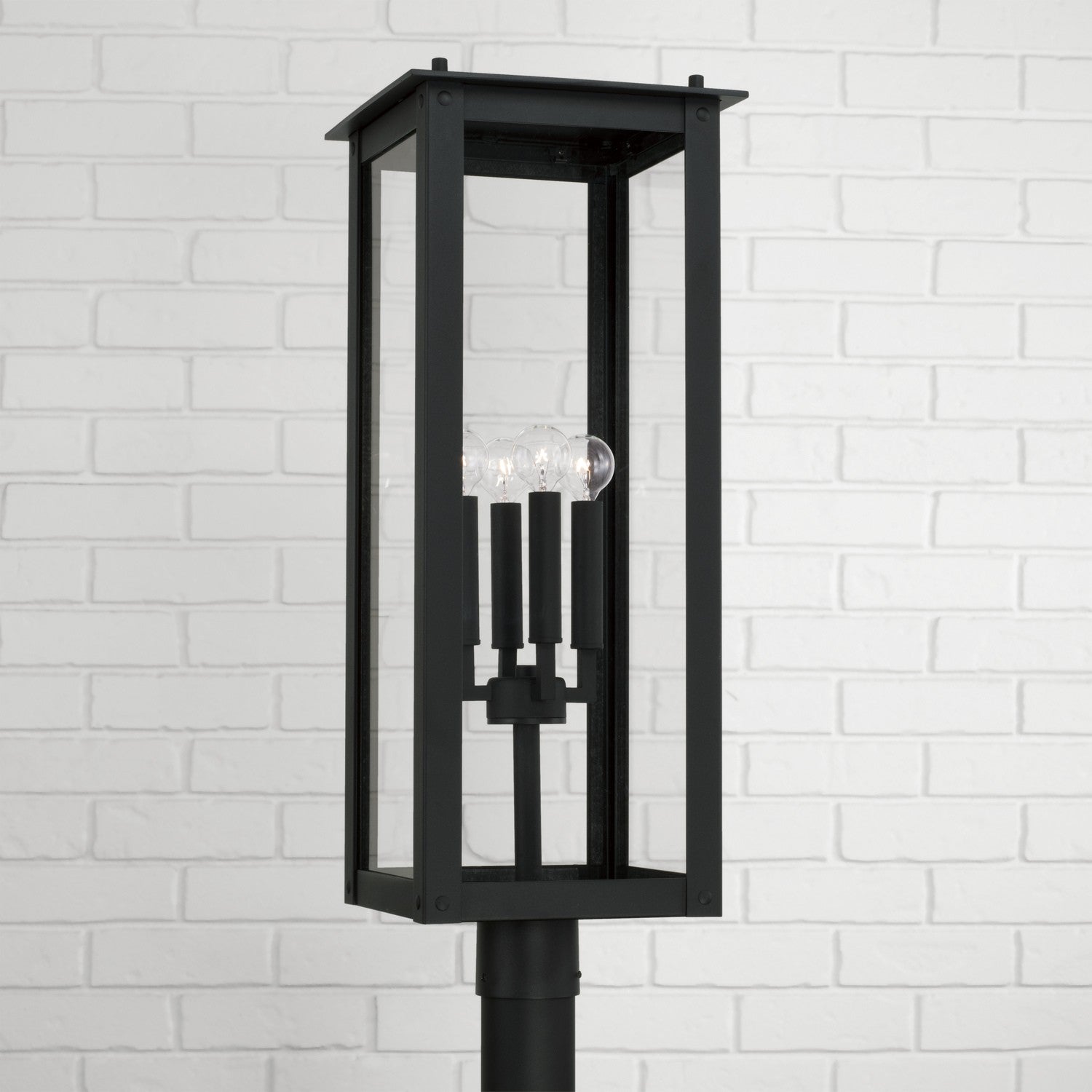 Capital Lighting - 934643BK - Four Light Outdoor Post Lantern - Hunt - Black