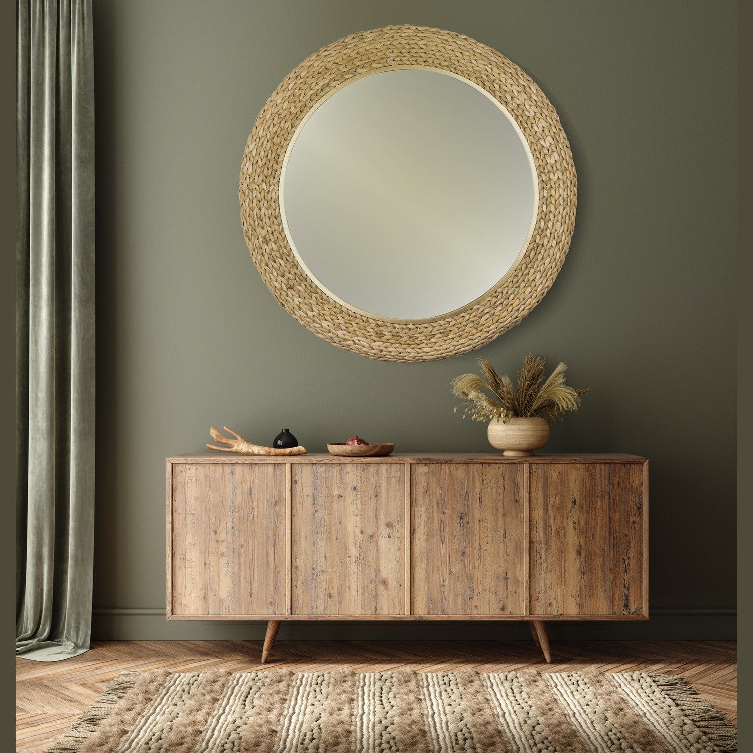 Varaluz - 457MI40FGN - Mirror - Athena - French Gold/Natural Seagrass