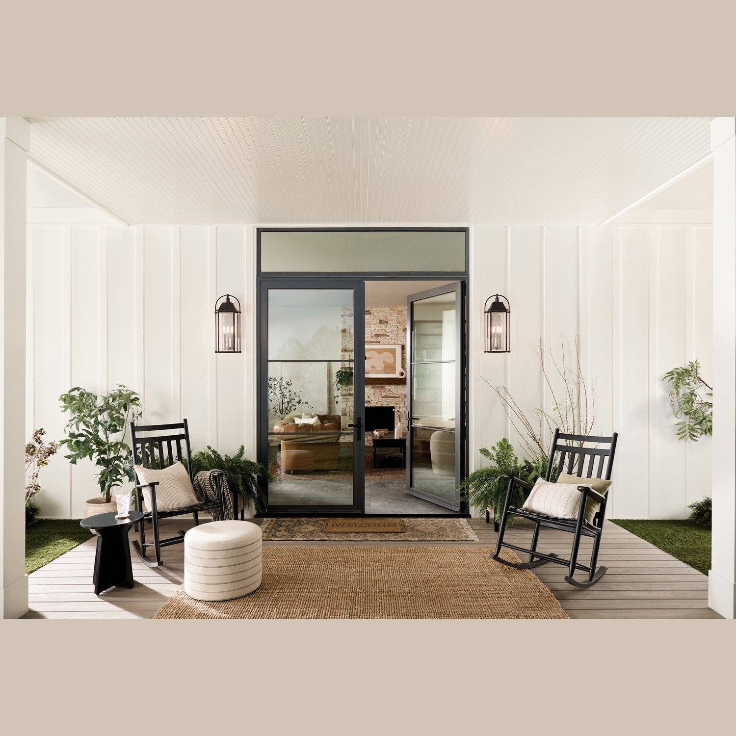 Kichler - 49716BKT - Four Light Outdoor Wall Mount - Harbor Row - Textured Black