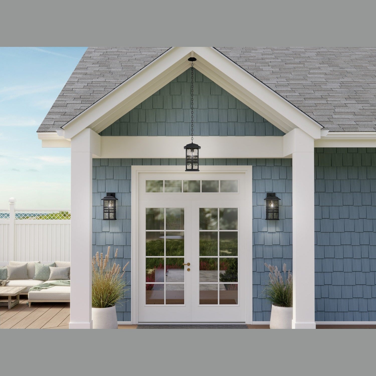 Kichler - 49831BKT - One Light Outdoor Wall Mount - Beacon Square - Textured Black