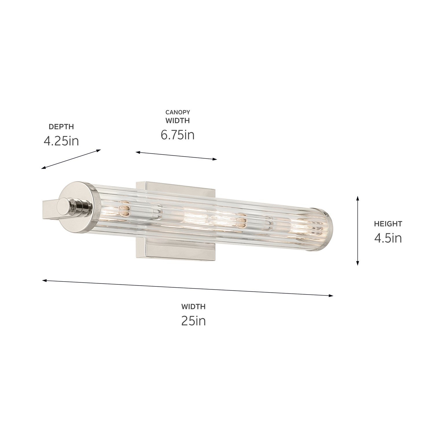 Kichler - 45649PN - Four Light Linear Bath - Azores - Polished Nickel