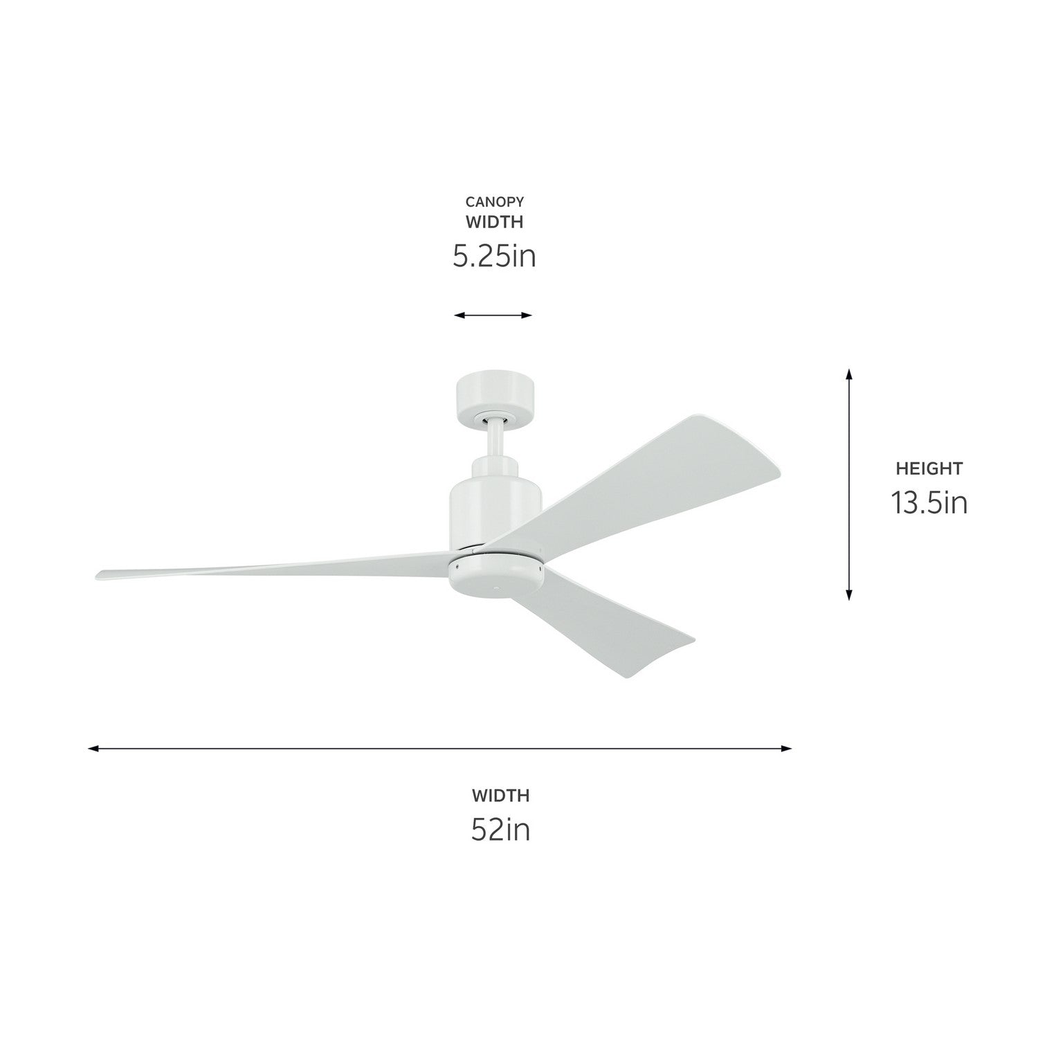 Kichler - 310452WH - 52"Ceiling Fan - TRUE - White