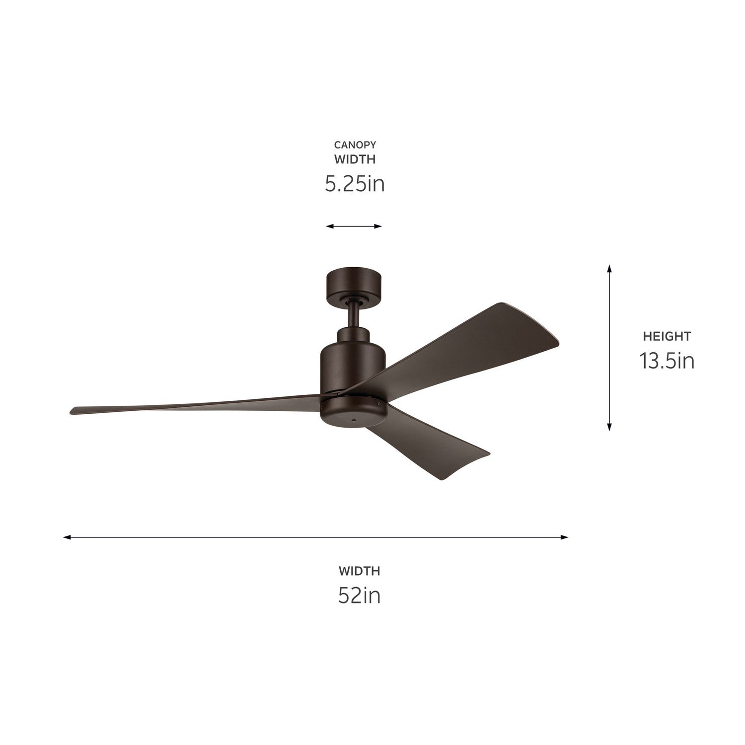 Kichler - 310452SNB - 52"Ceiling Fan - TRUE - Satin Natural Bronze