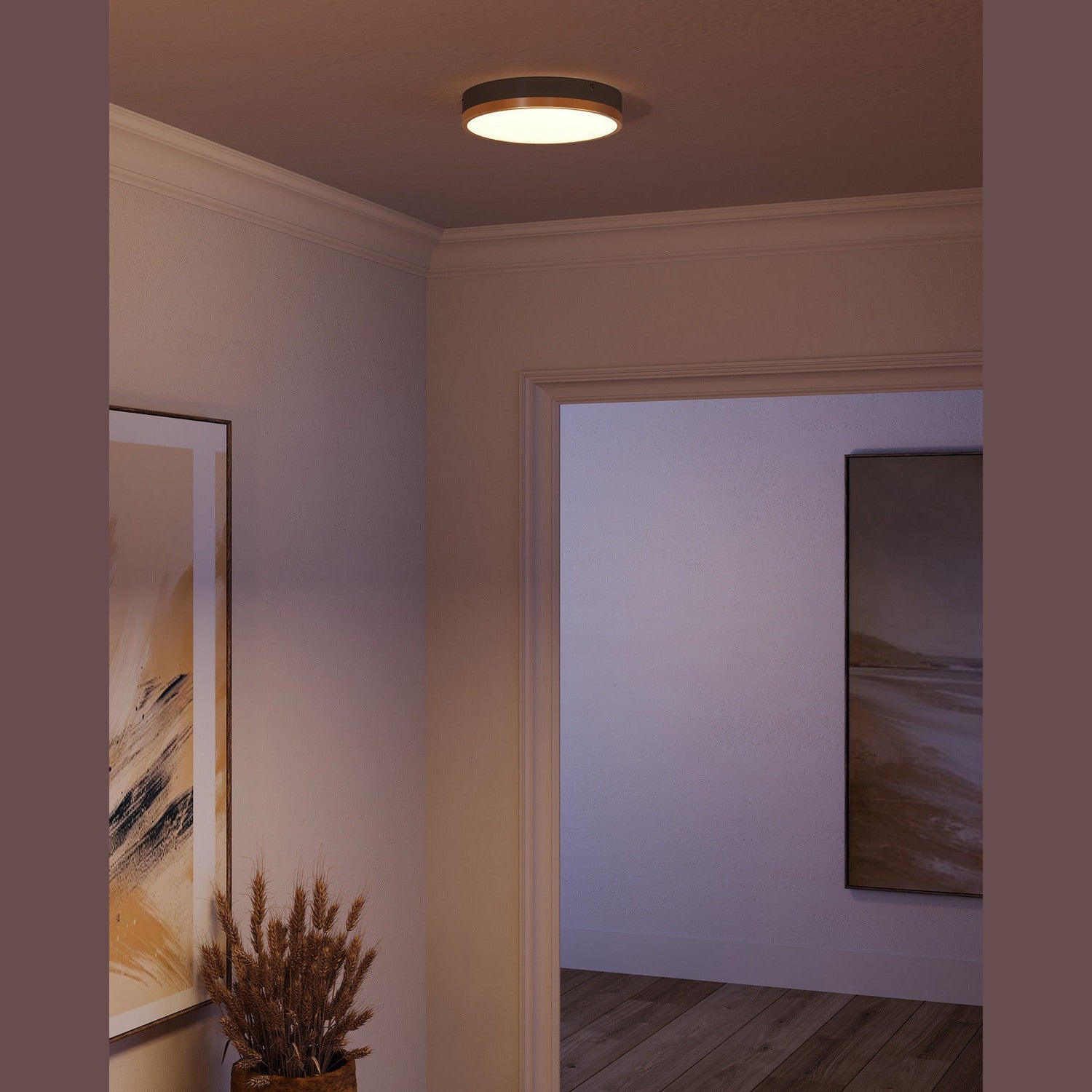 Alora - FM554211AGMB-5CCT - LED Flush Mount - Adelaide - Aged Gold/Matte Black