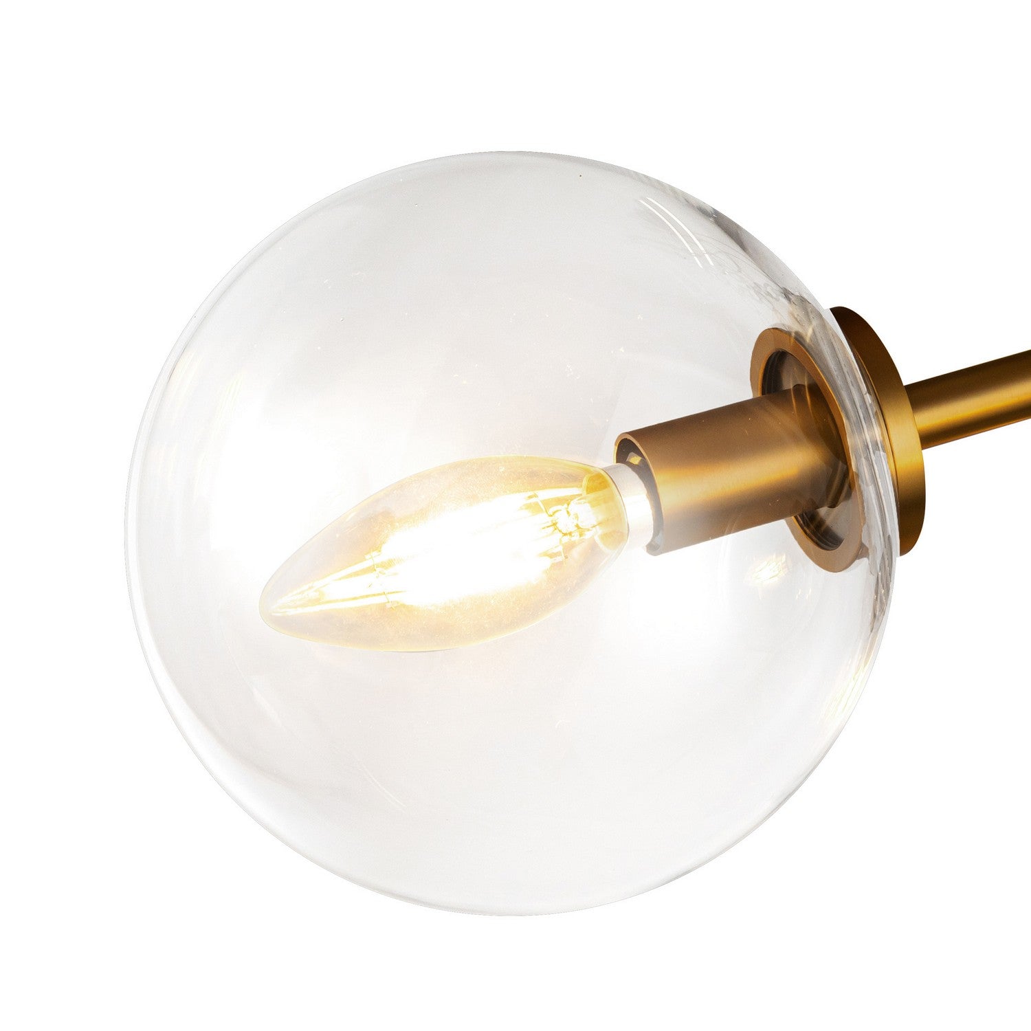Alora - SF549315AGCL - Three Light Semi-Flush Mount - Cassia - Aged Gold/Clear Glass