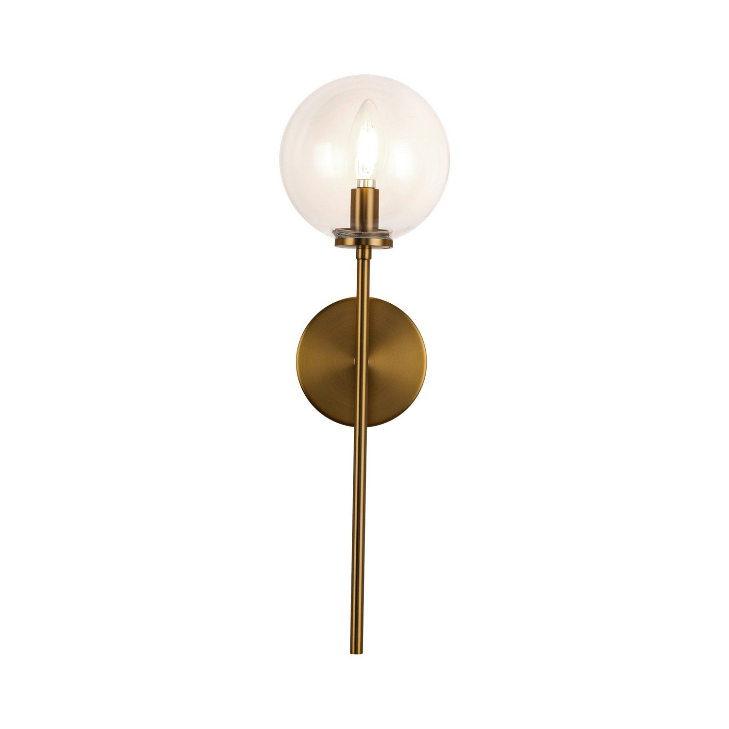 Alora - WV549101AGCL - One Light Wall Vanity - Cassia - Aged Gold/Clear Glass