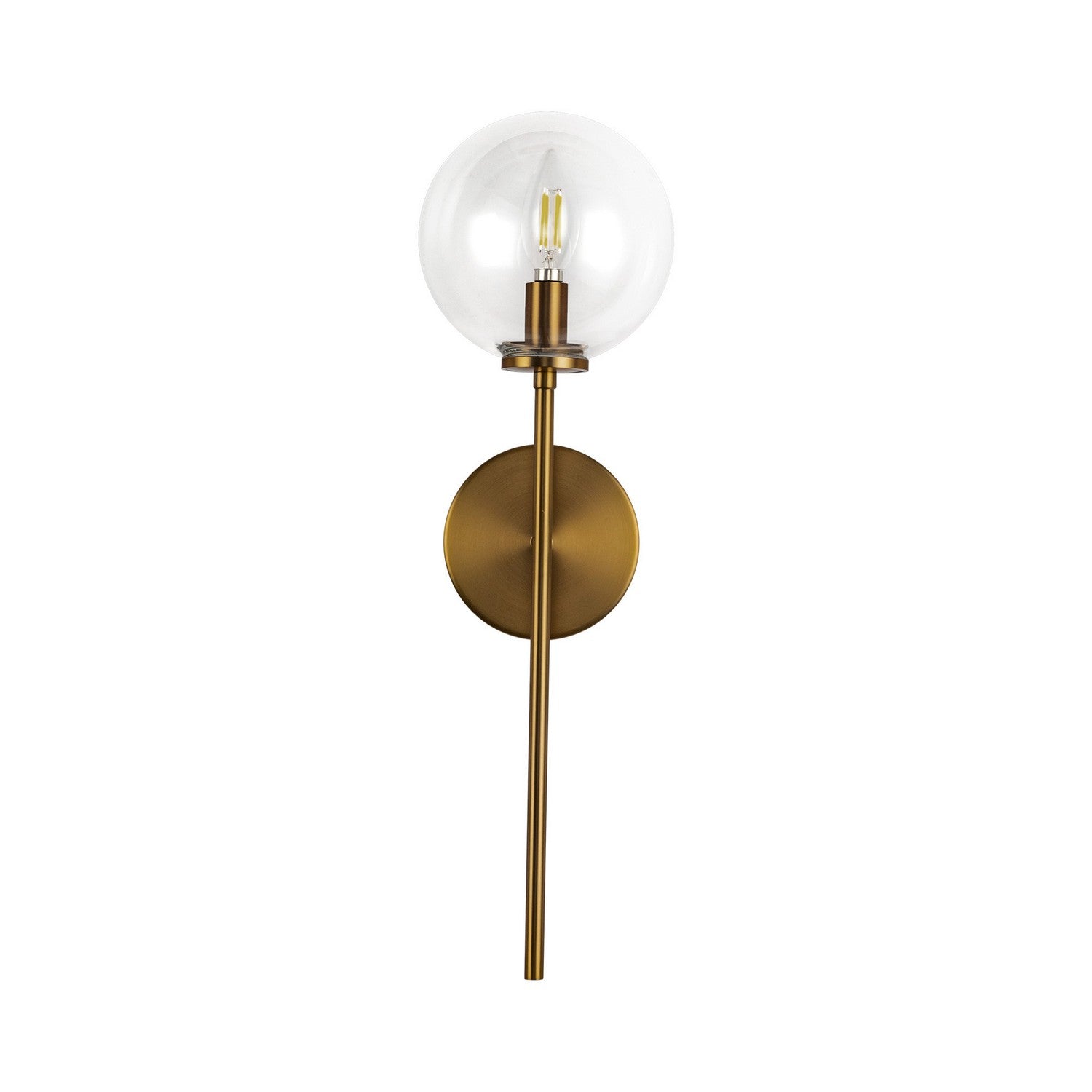 Alora - WV549101AGCL - One Light Wall Vanity - Cassia - Aged Gold/Clear Glass