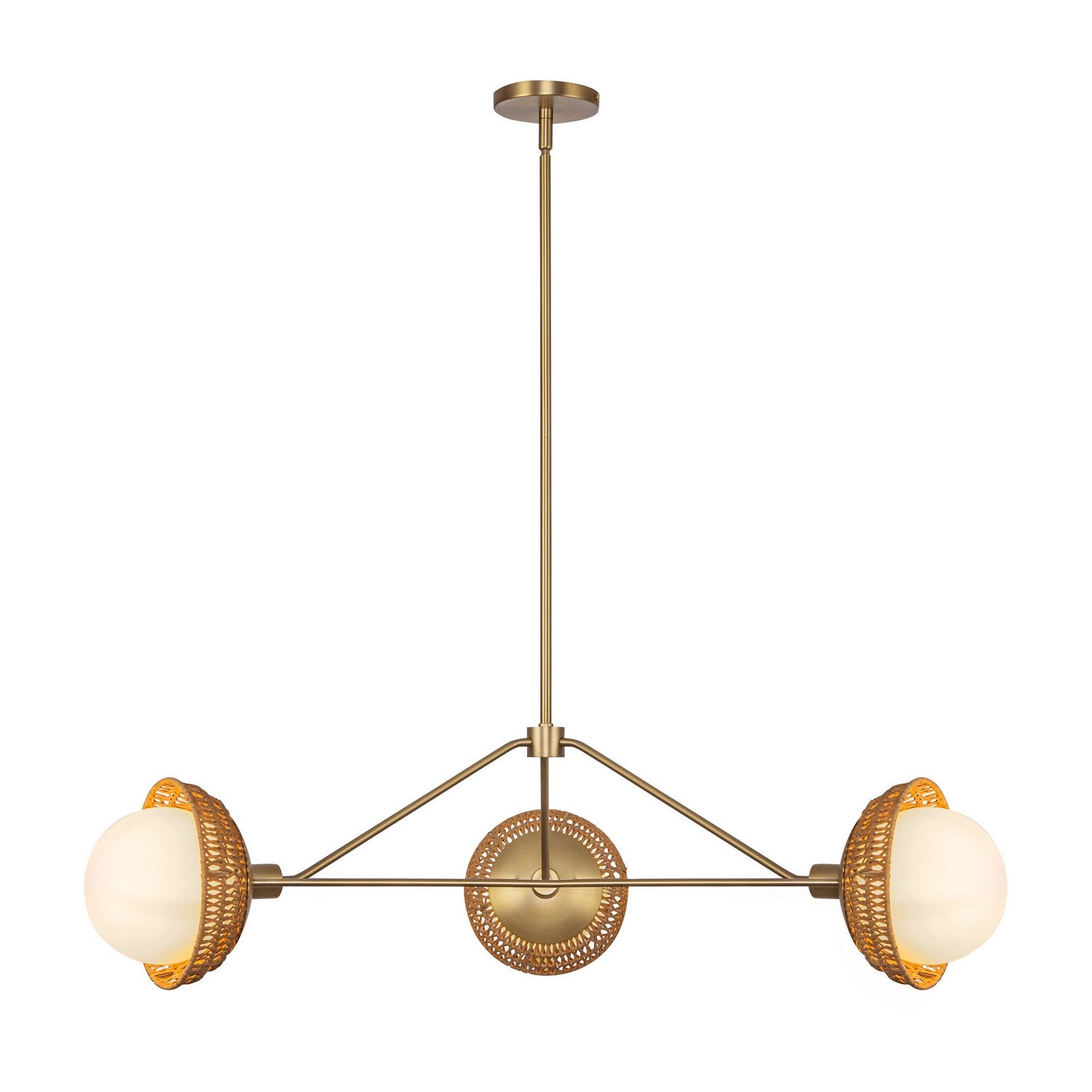 Alora - CH490340BGOP - Three Light Chandelier - Perth - Brushed Gold/Opal Glass