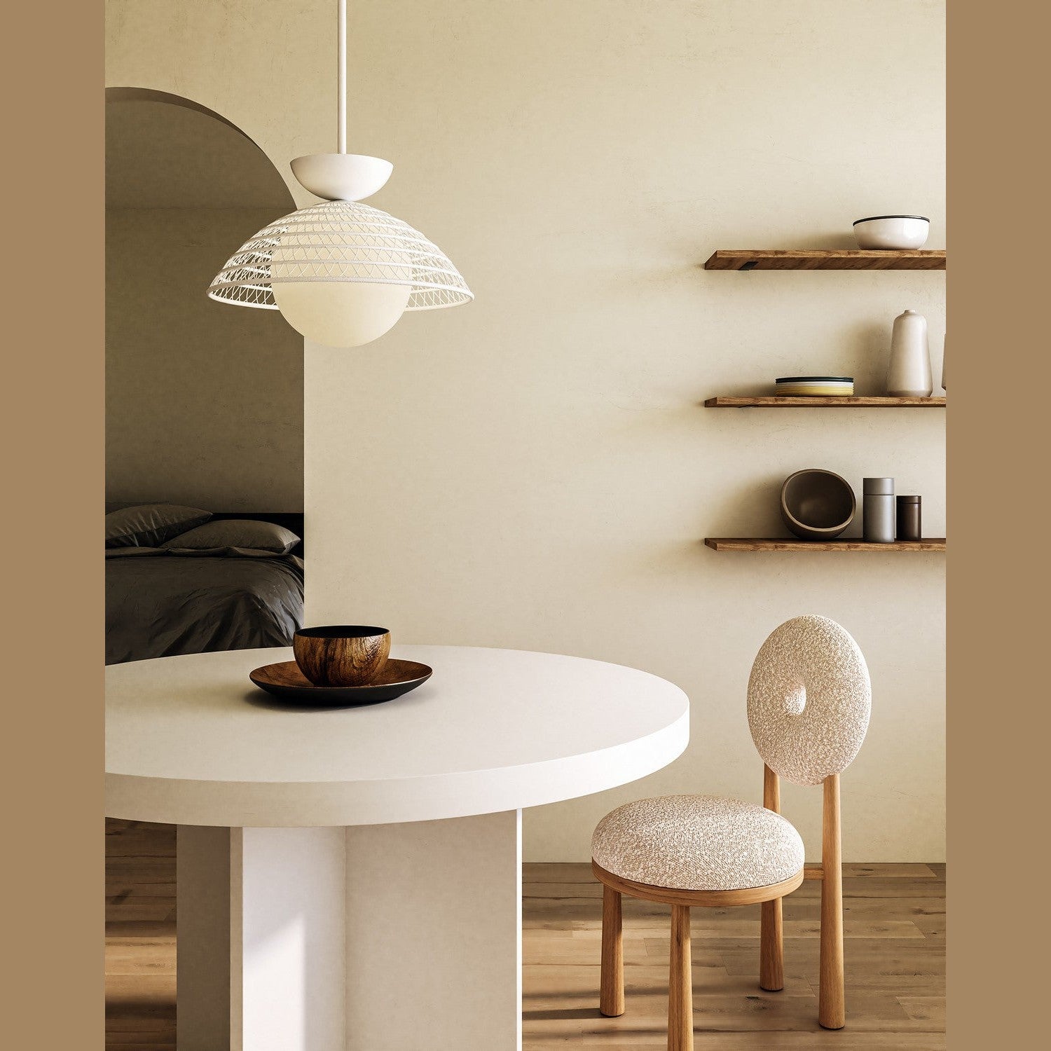 Alora - PD490114WHOP - One Light Pendant - Perth - White/Opal Glass