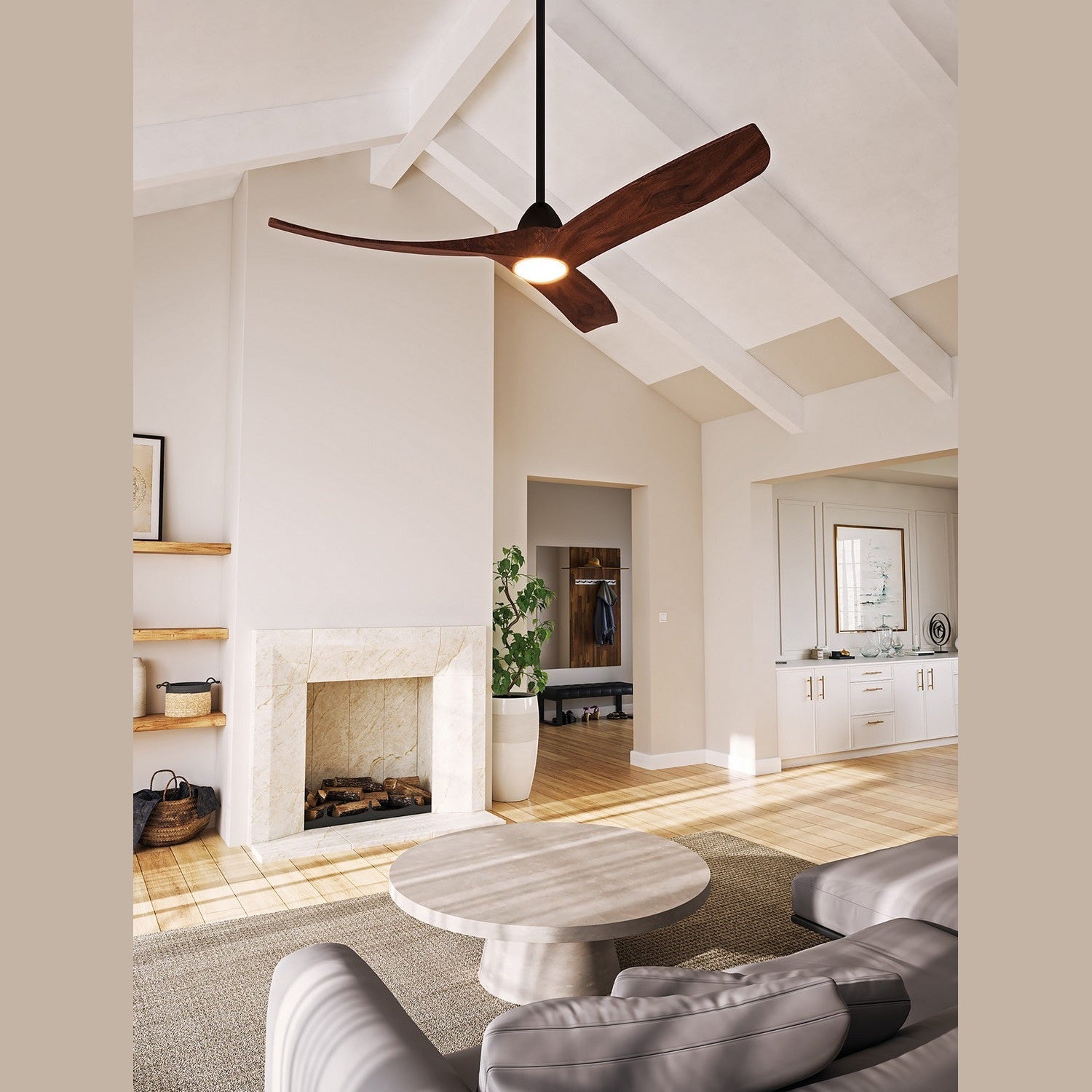 Kuzco Lighting - CF97860-MB/DW - 60"Ceiling Fan - Baylor - Matte Black/Dark Walnut