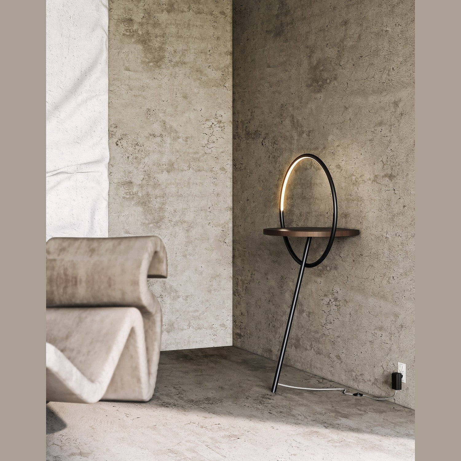 Kuzco Lighting - FL83818-BK/WT - LED Floor Lamp - Maya - Black/Walnut