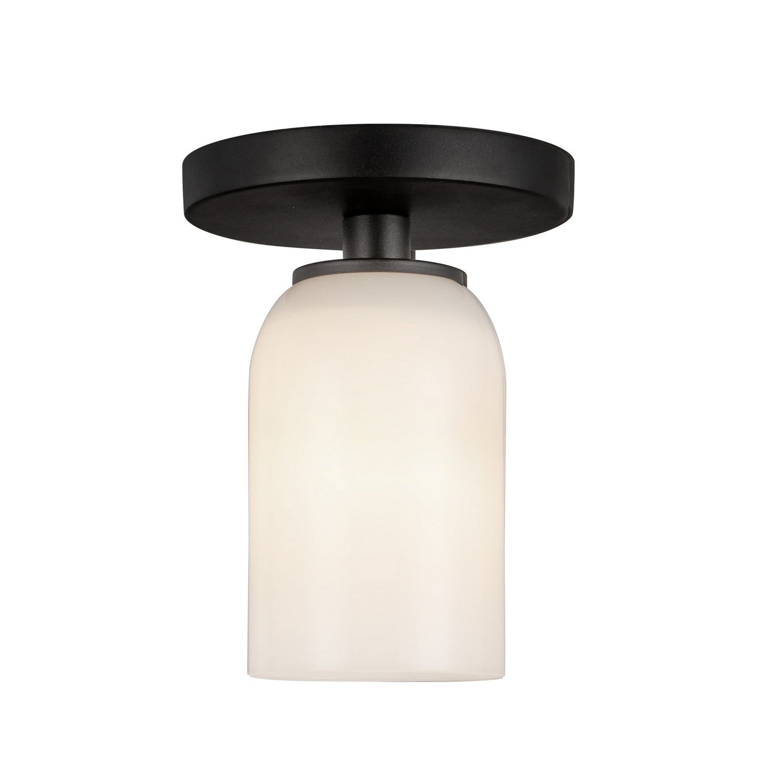 Kuzco Lighting - SF57704-BK/GO - One Light Semi-Flush Mount - Nola - Black/Glossy Opal Glass