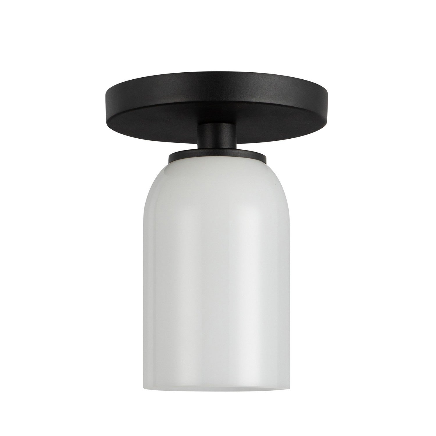 Kuzco Lighting - SF57704-BK/GO - One Light Semi-Flush Mount - Nola - Black/Glossy Opal Glass