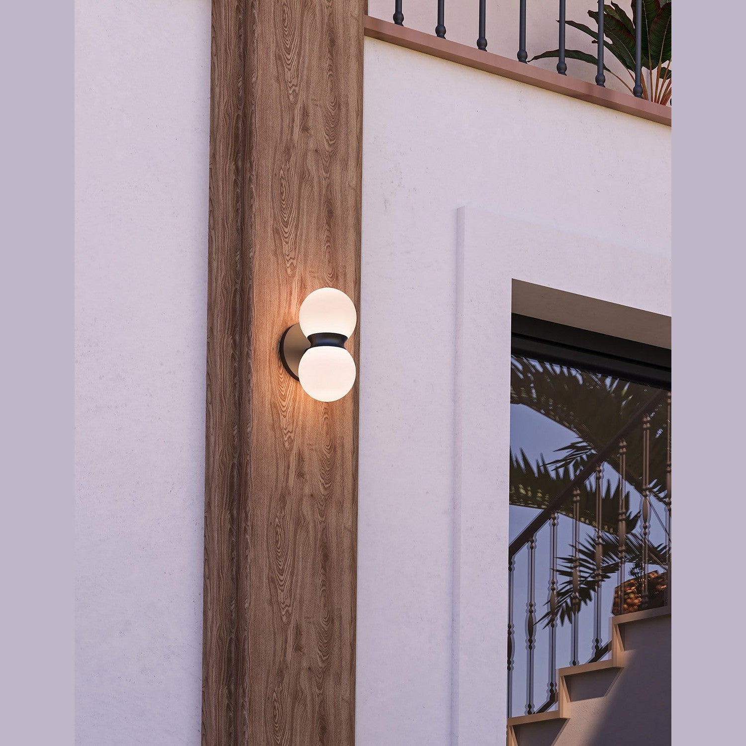 Kuzco Lighting - EW77209-BK/OP - LED Exterior Wall Mount - Peri - Black/Opal Glass