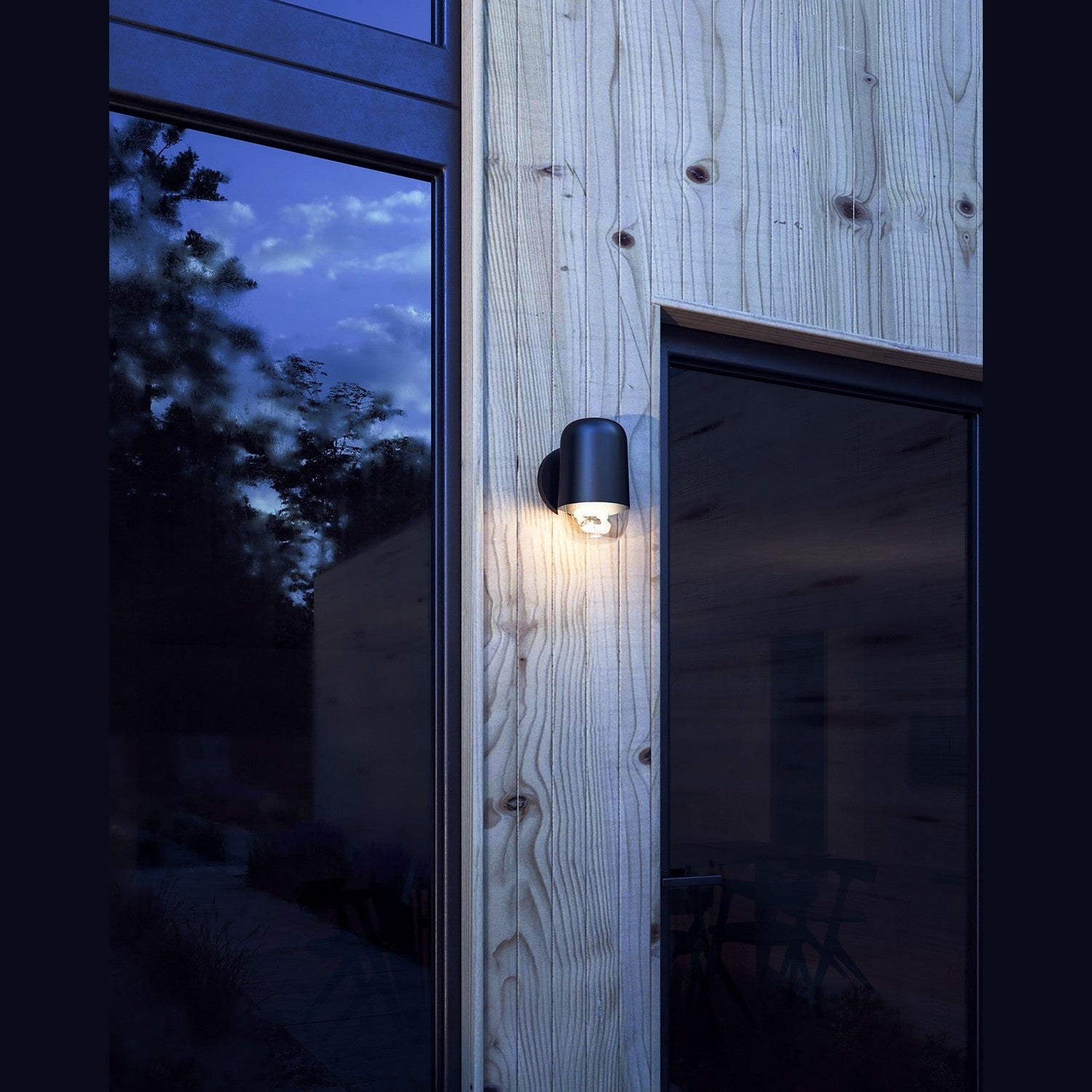 Kuzco Lighting - EW38504-BK/CL - LED Exterior Wall Mount - Yara - Black/Clear Glass