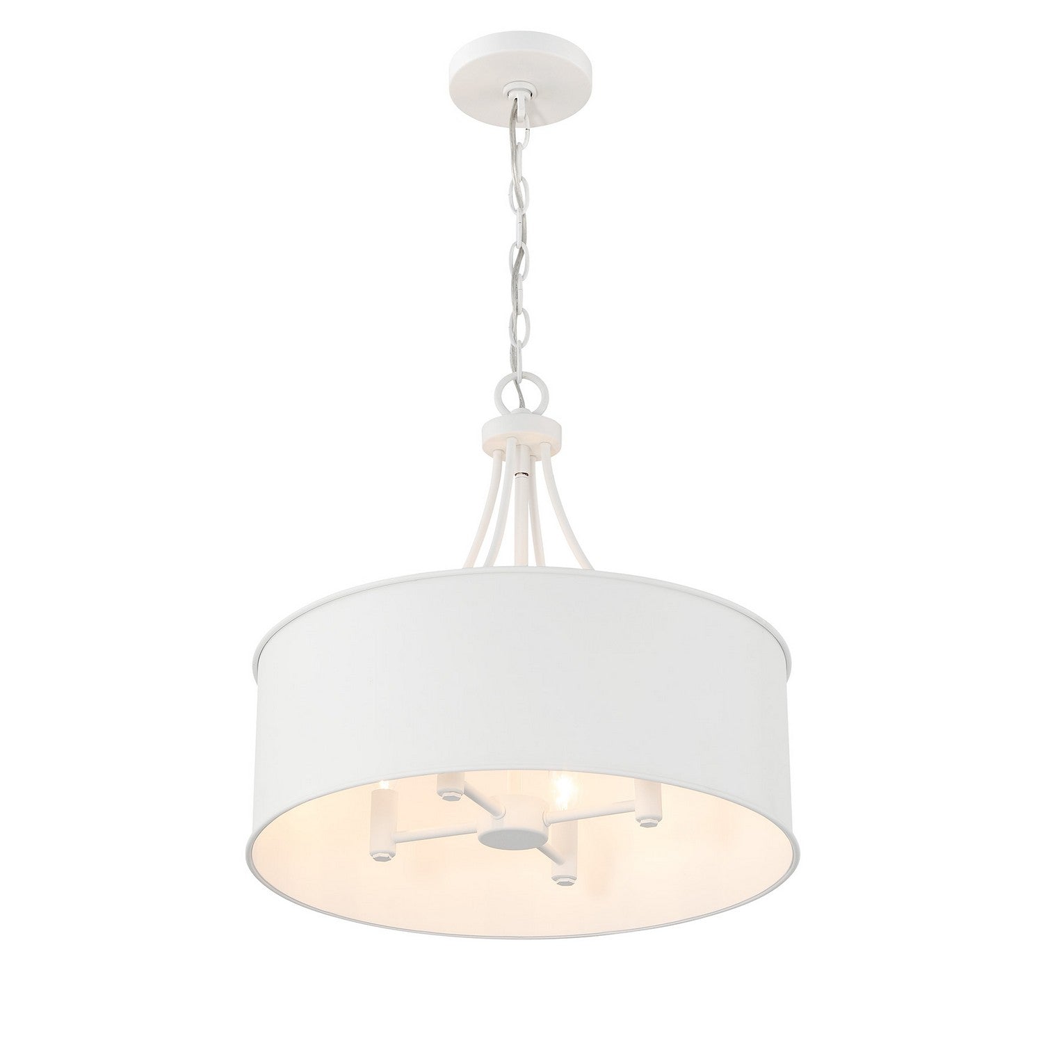 Meridian - M7040BQW - Four Light Pendant - Bisque White
