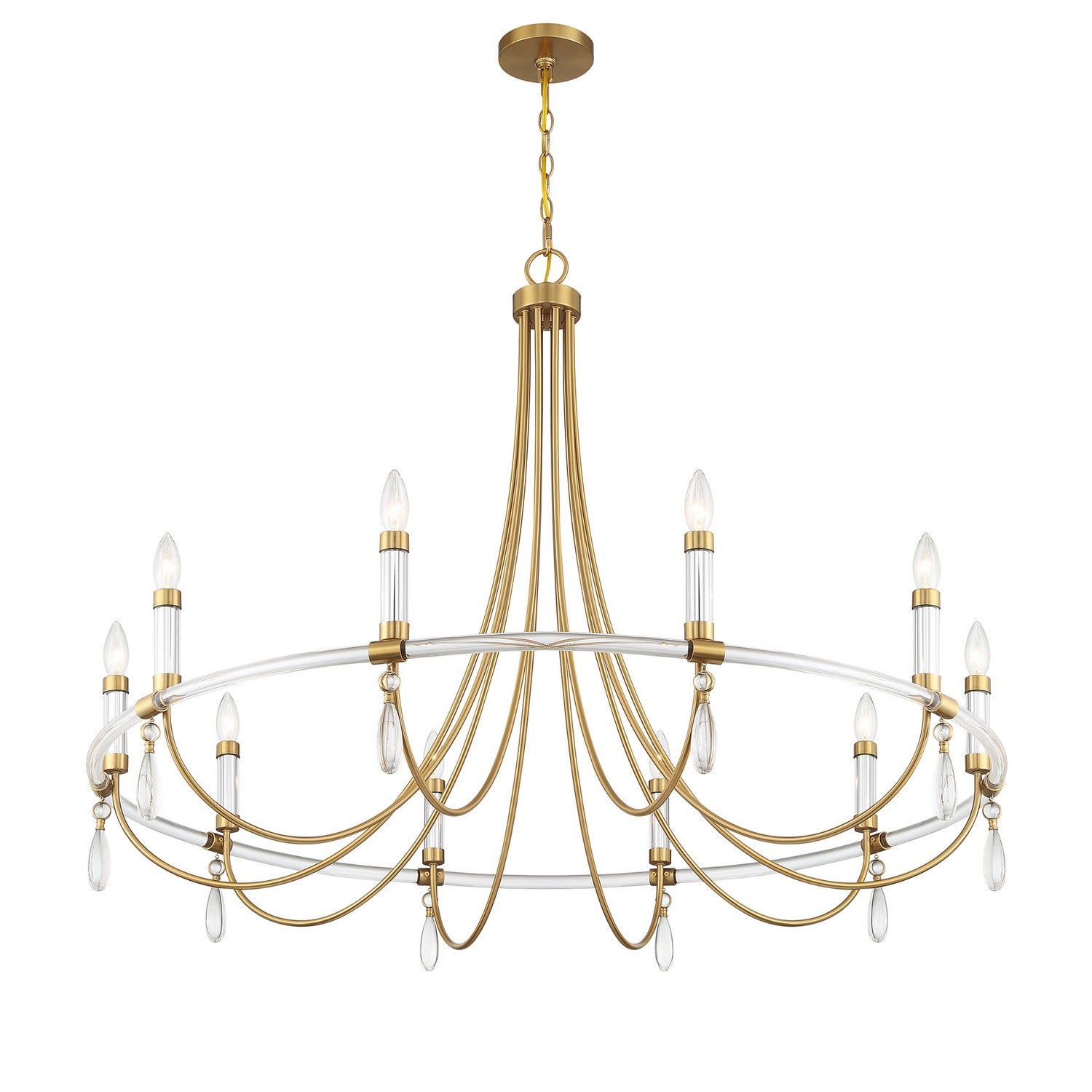Savoy House - 1-7712-10-195 - Ten Light Chandelier - Mayfair - Warm Brass and Chrome