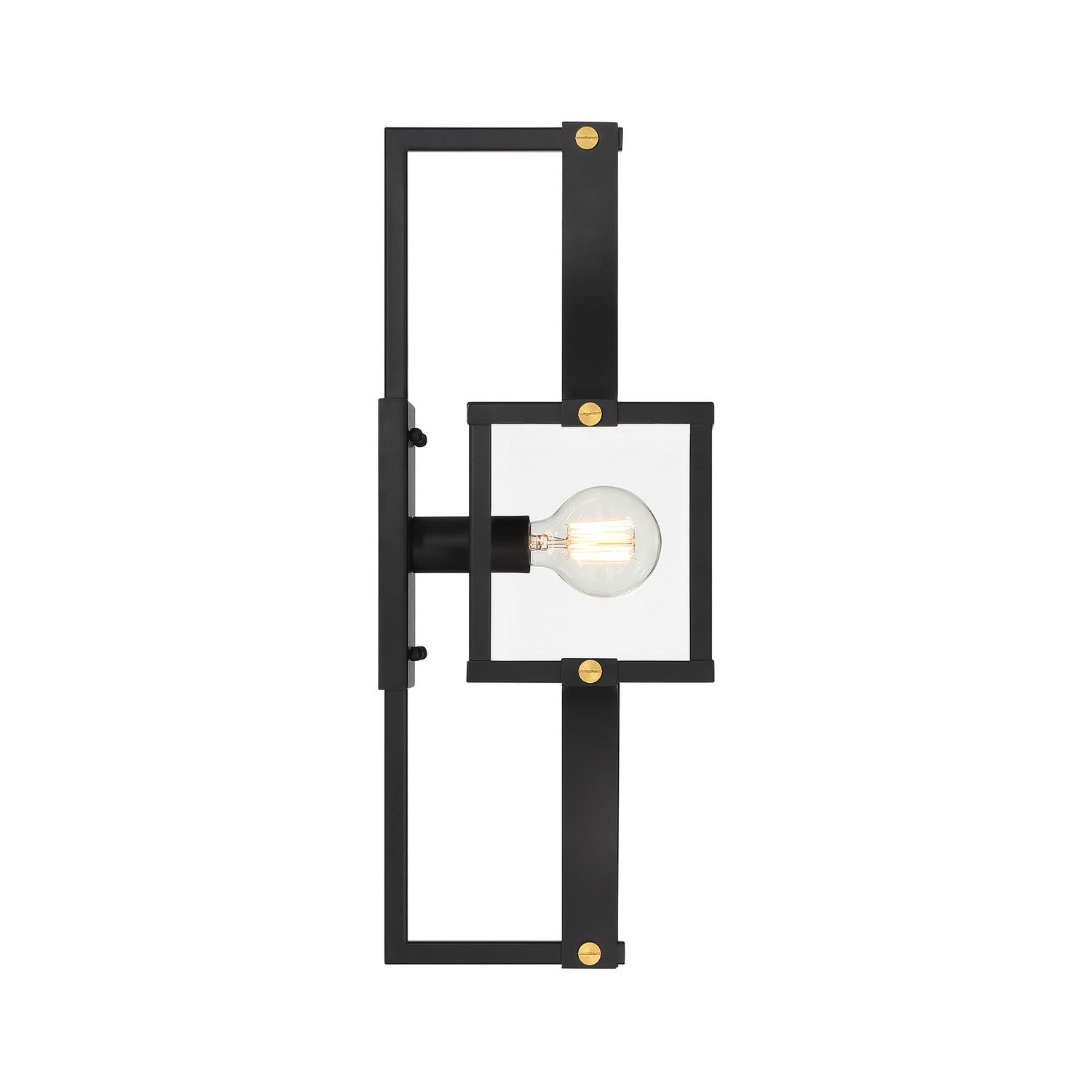 Savoy House - 5-474-144 - One Light Outdoor Wall Lantern - Raeburn - Matte Black and Weathered Brushed Brass