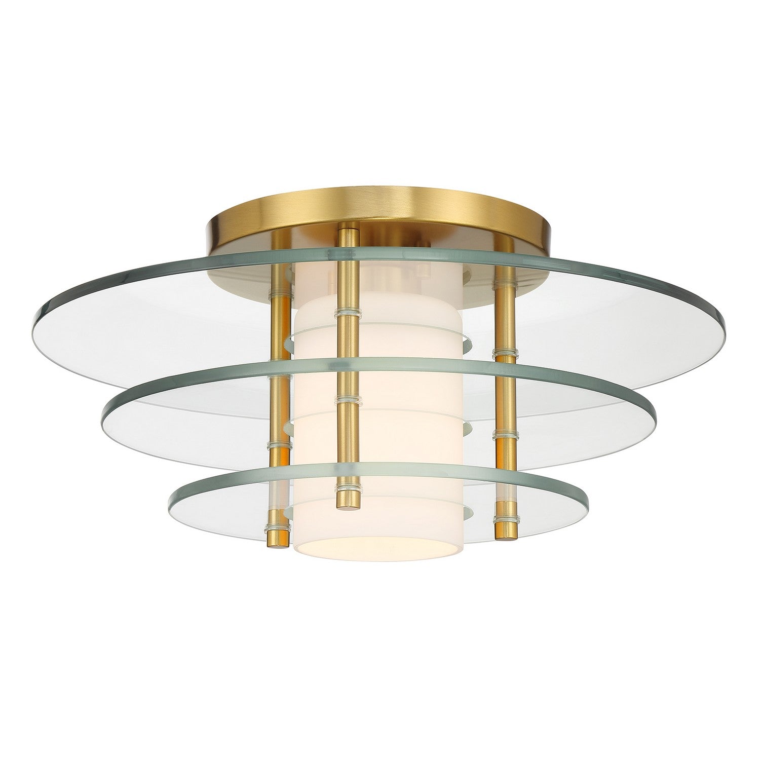 Savoy House - 6-8602-1-322 - One Light Semi-Flush Mount - Newell - Warm Brass