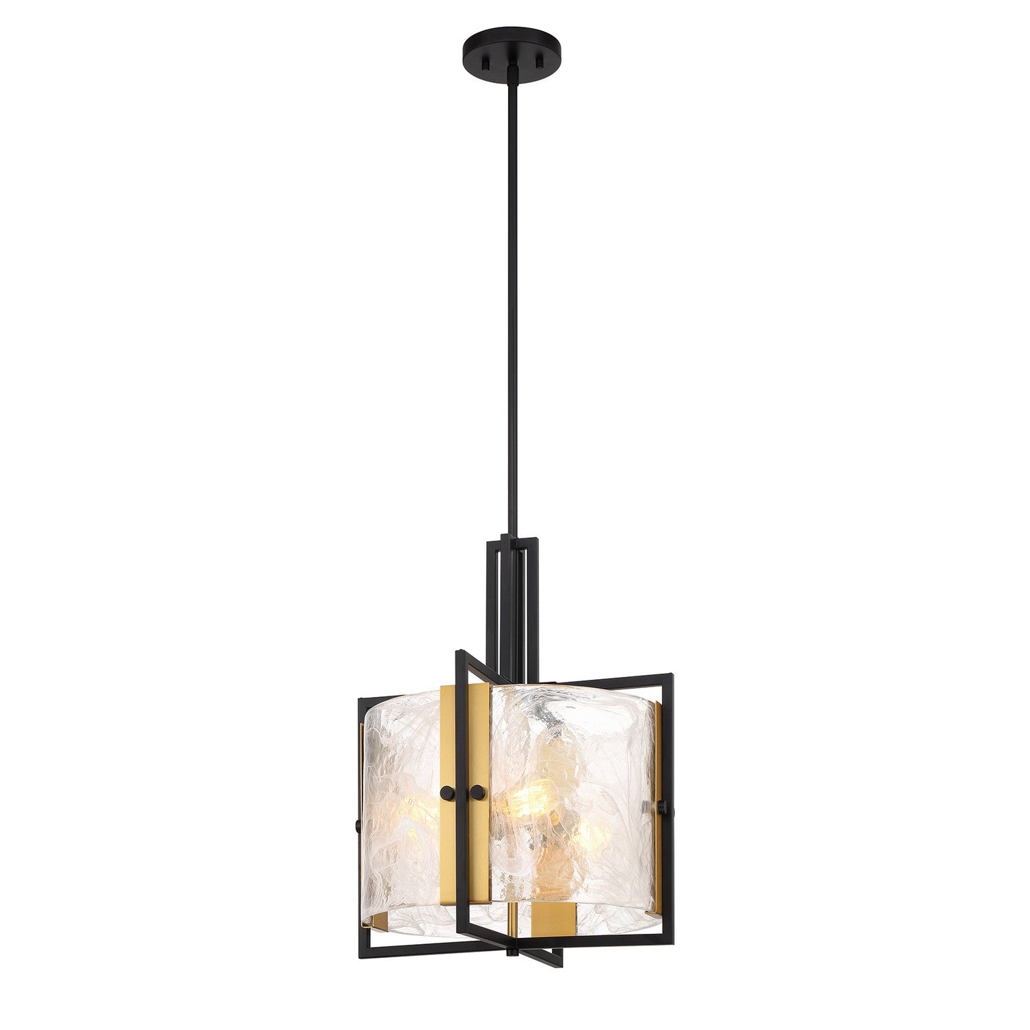 Savoy House - 7-1699-3-143 - Three Light Pendant - Hayward - Matte Black with Warm Brass