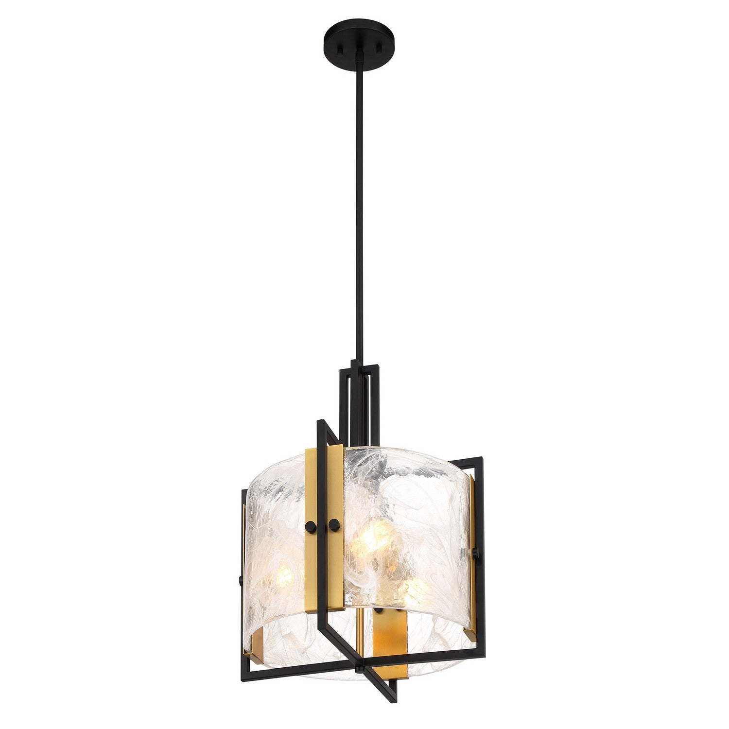 Savoy House - 7-1699-3-143 - Three Light Pendant - Hayward - Matte Black with Warm Brass