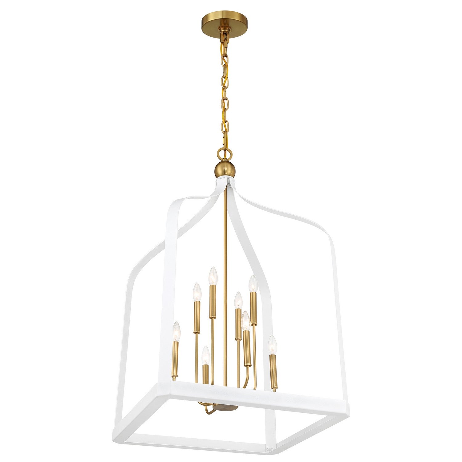 Savoy House - 7-7800-8-142 - Eight Light Pendant - Sheffield - White with Warm Brass