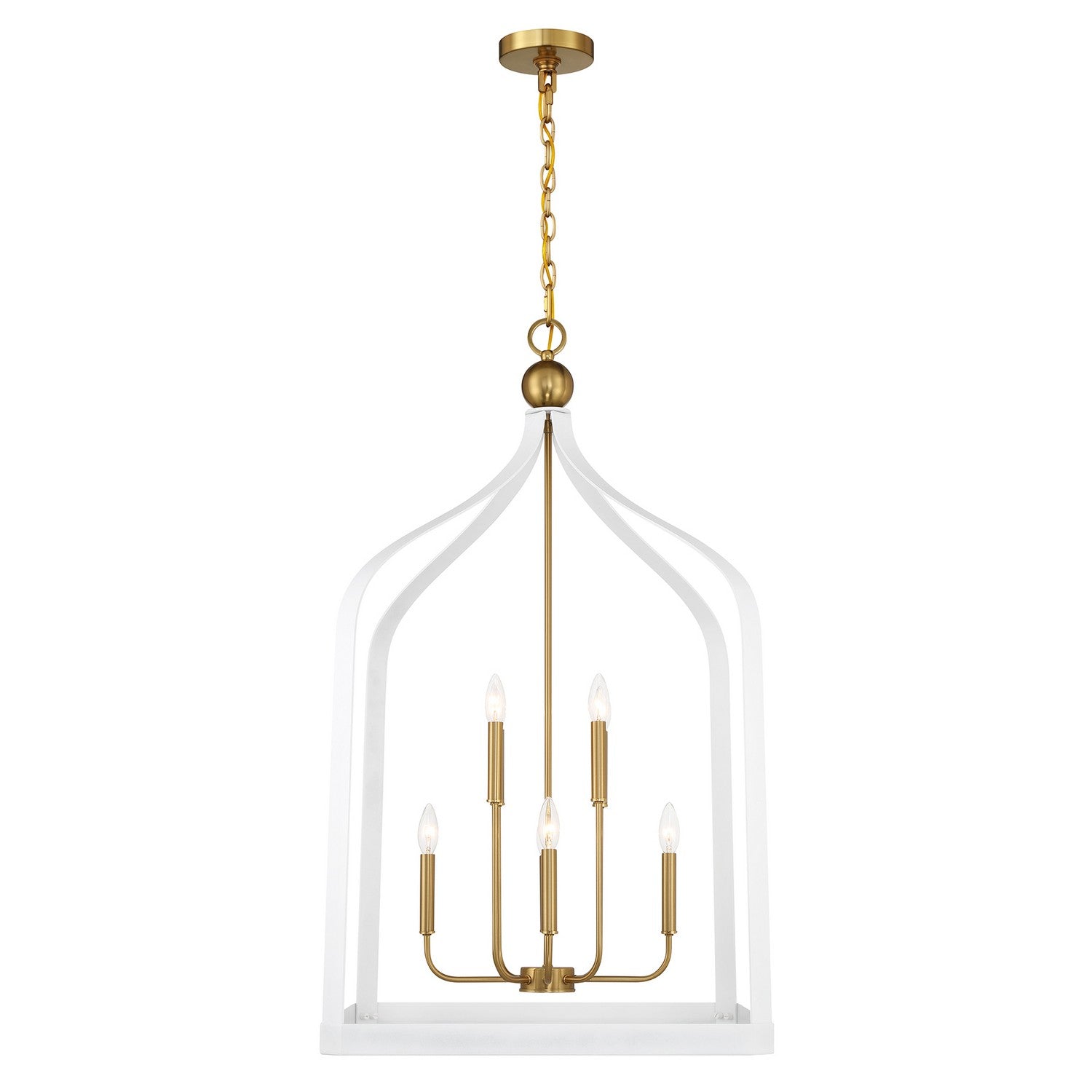Savoy House - 7-7800-8-142 - Eight Light Pendant - Sheffield - White with Warm Brass